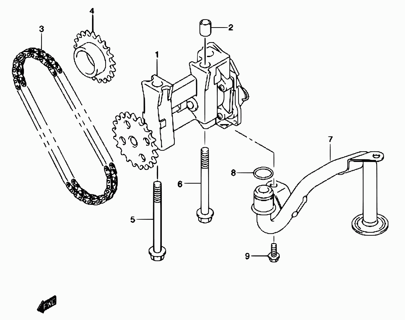 Suzuki 16184-84A00 - Kett, õlipumbavedu onlydrive.pro