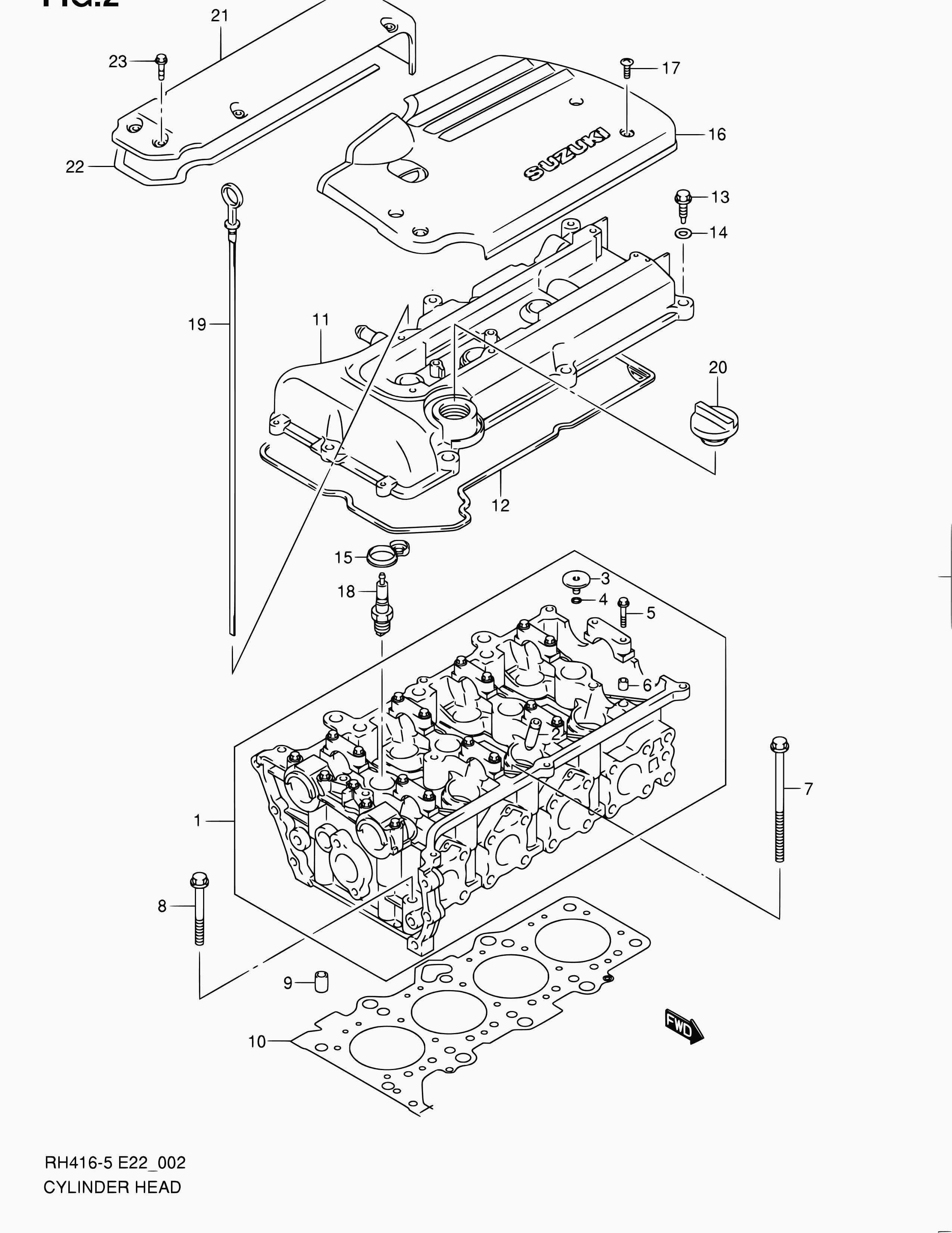 Suzuki 09482-00550 - 2 - cylinder head: 4 pcs. onlydrive.pro