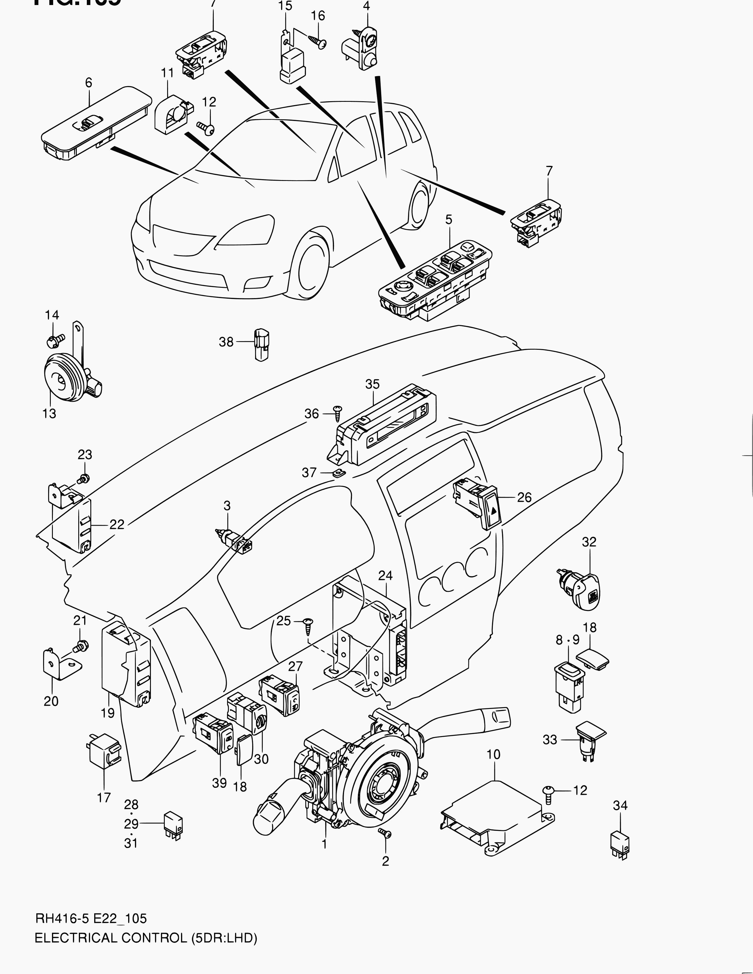 Suzuki 38860-76F01 - 105 - electrical control (5dr:lhd): 1 pcs. onlydrive.pro