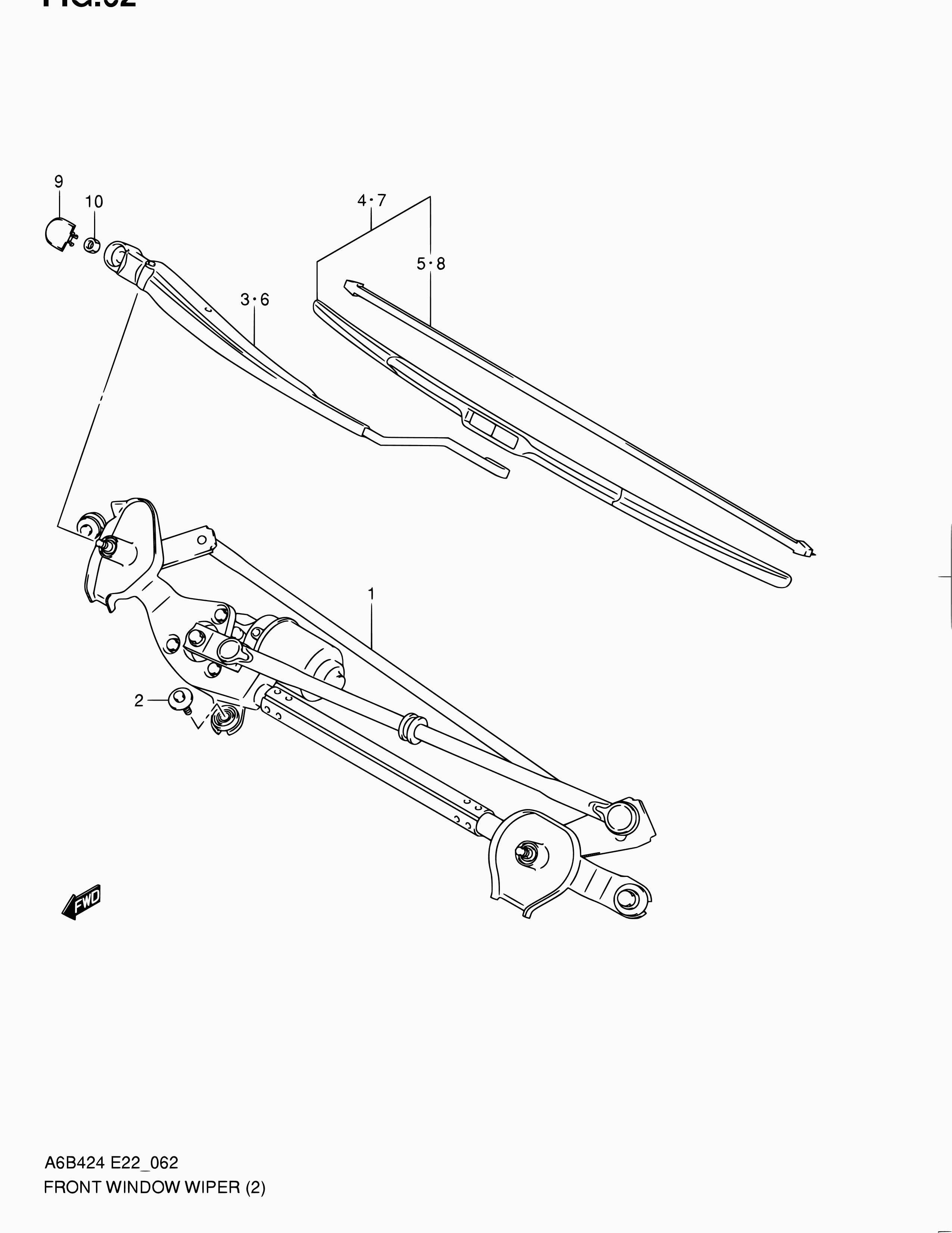 Suzuki 38346-57L10 - 62 - front window wiper (rhd): 1 pcs. onlydrive.pro