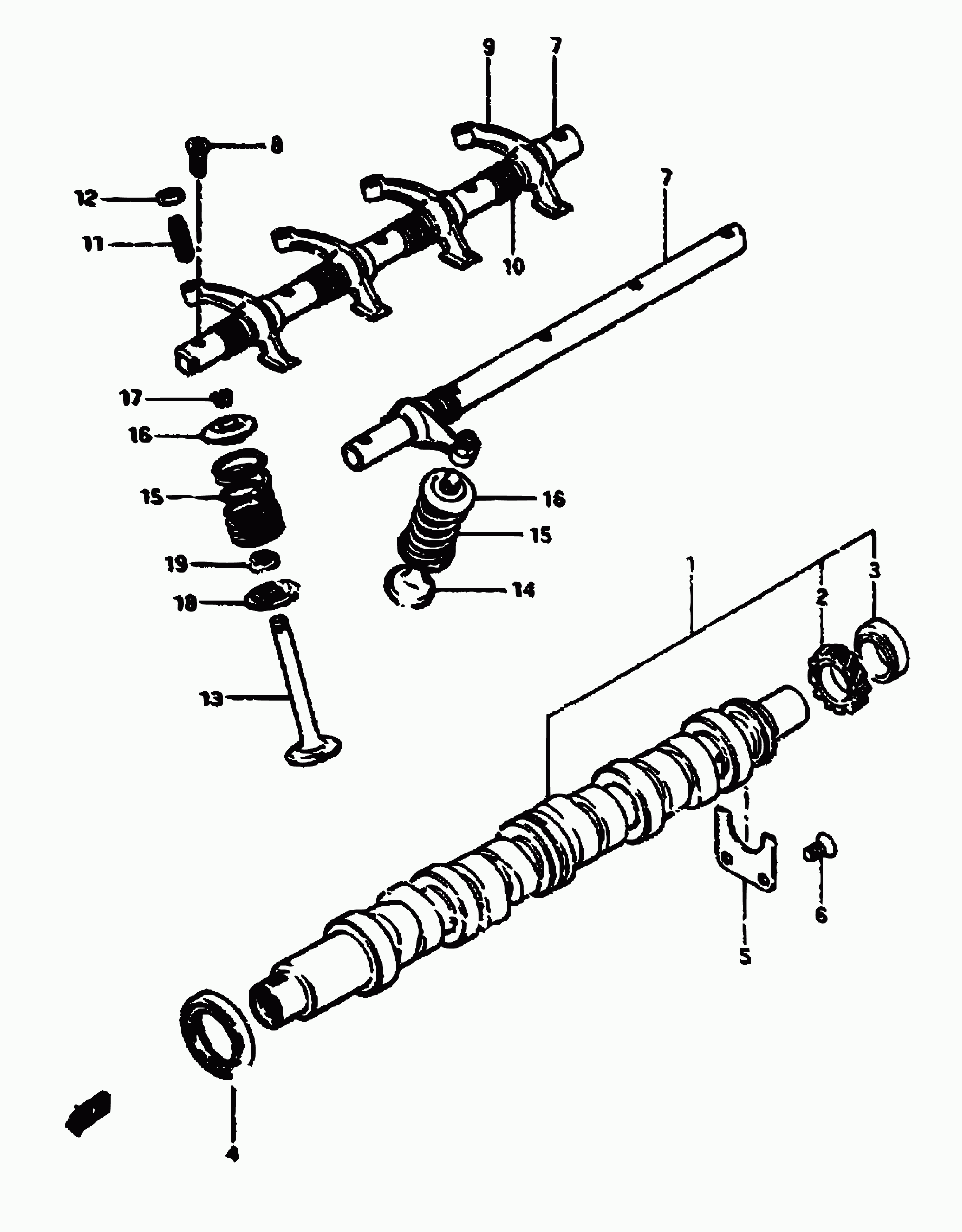 Suzuki 09283-32022 - 6 - cam shaft - valve: 1 pcs. onlydrive.pro