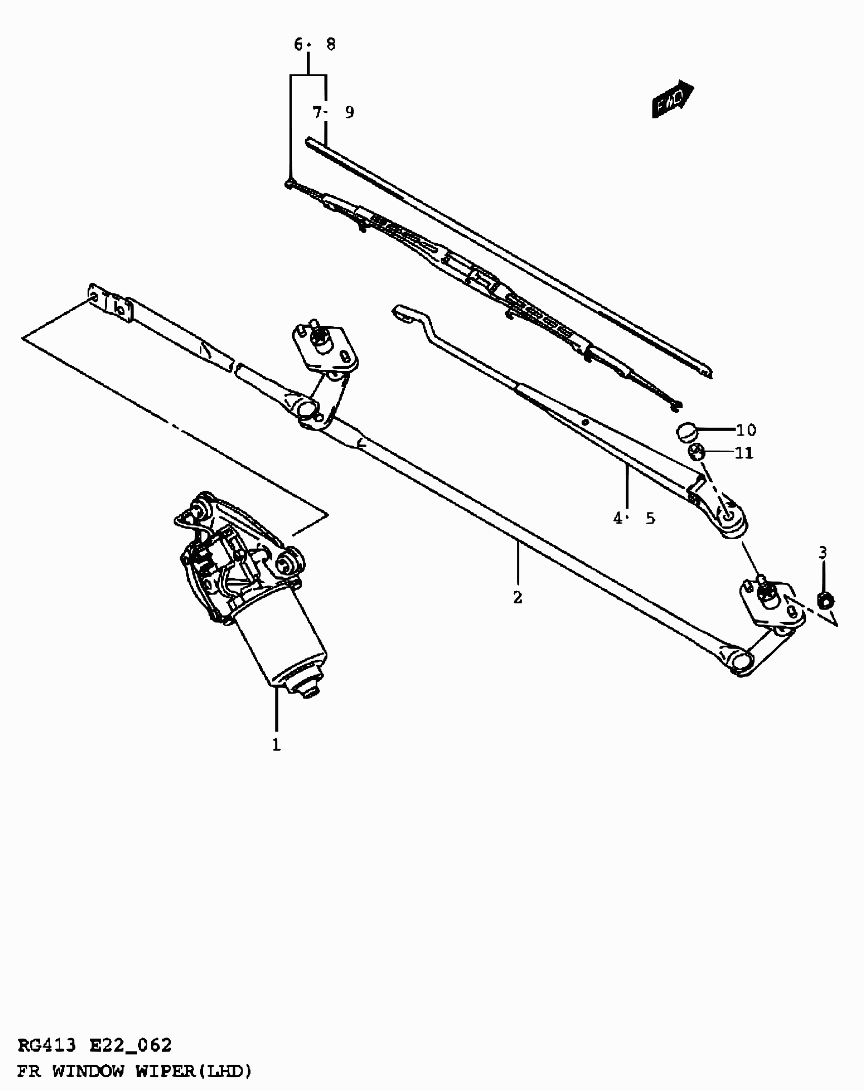 Suzuki 38340-65D01 - 62 - front window wiper (lhd): 1 pcs. onlydrive.pro