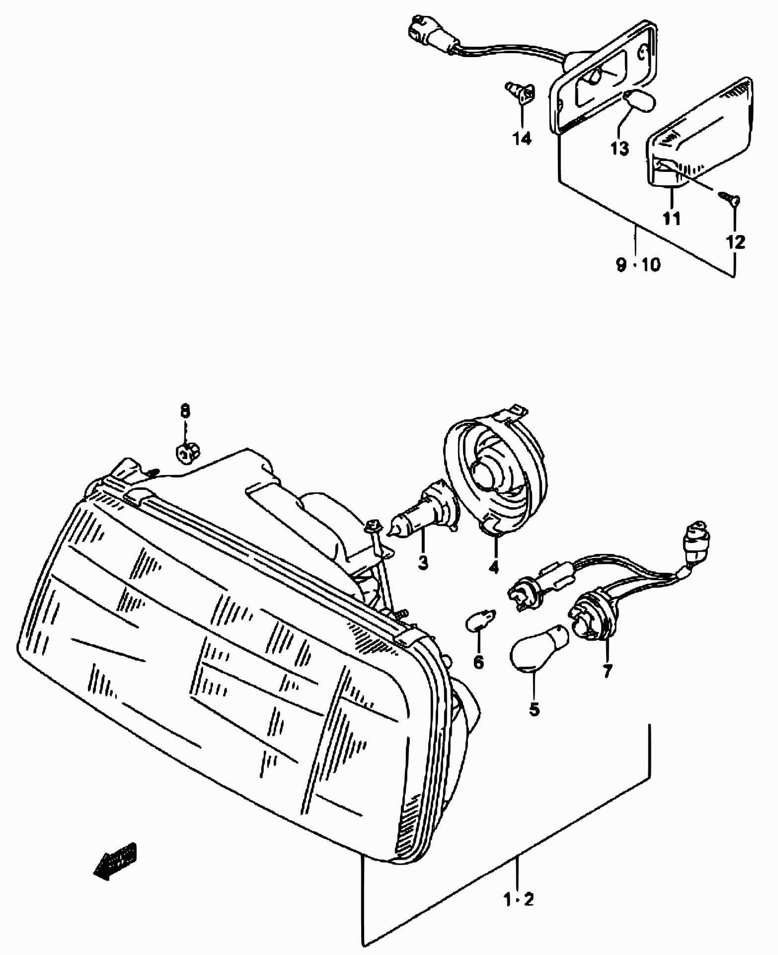 Suzuki 09471-12060 - 41 - front lamp: 2 pcs. onlydrive.pro