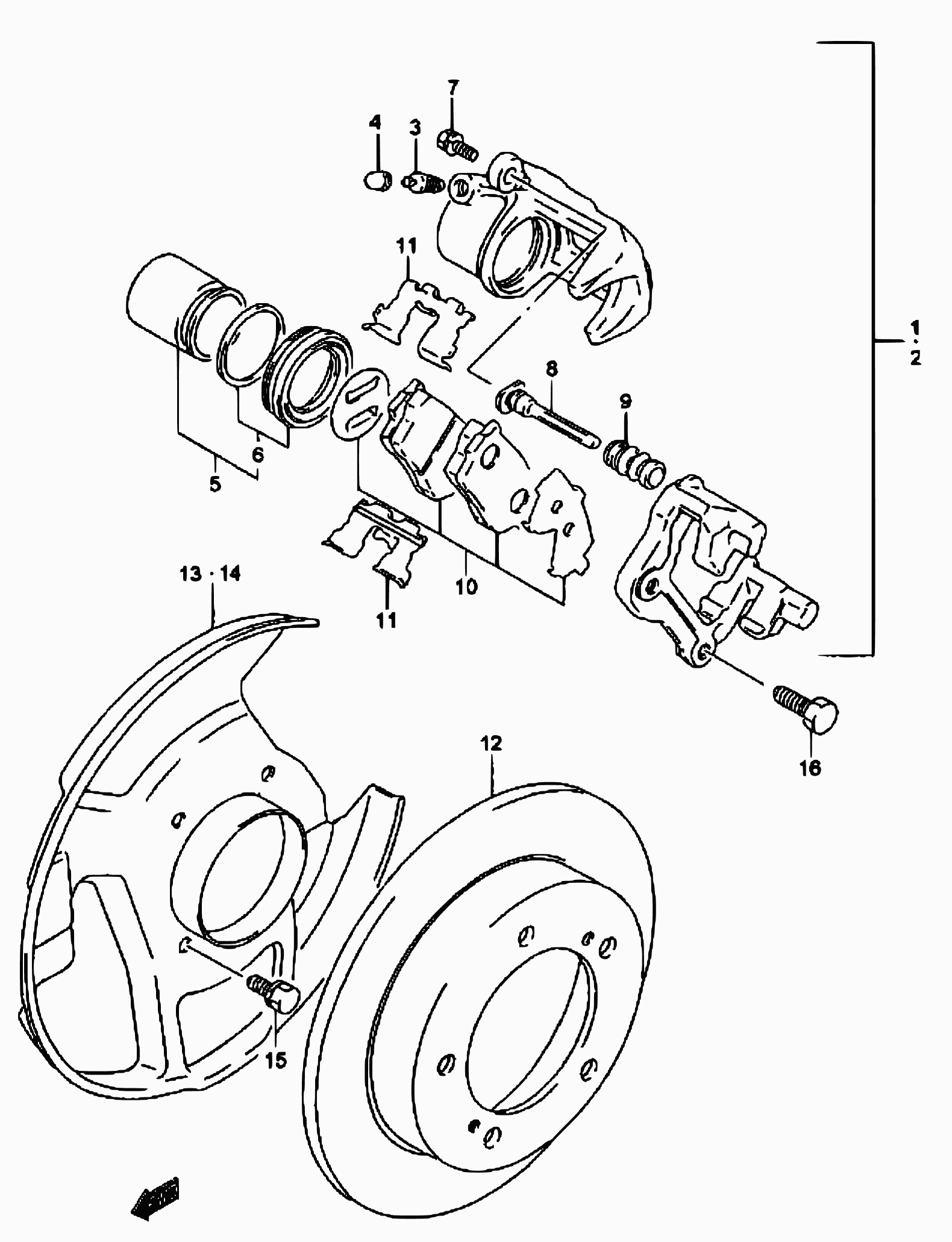 Suzuki 55100-60820 - 66 - front wheel brake (3dr): 2 pcs. onlydrive.pro