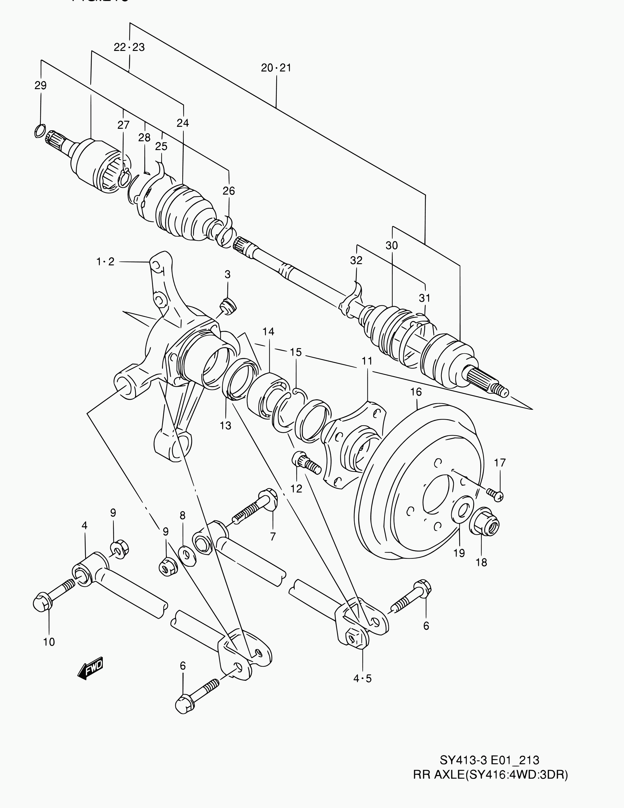 Suzuki 08331-41626 - 213 - rear axle (sy416:4wd:3dr,4dr): 2 pcs. onlydrive.pro