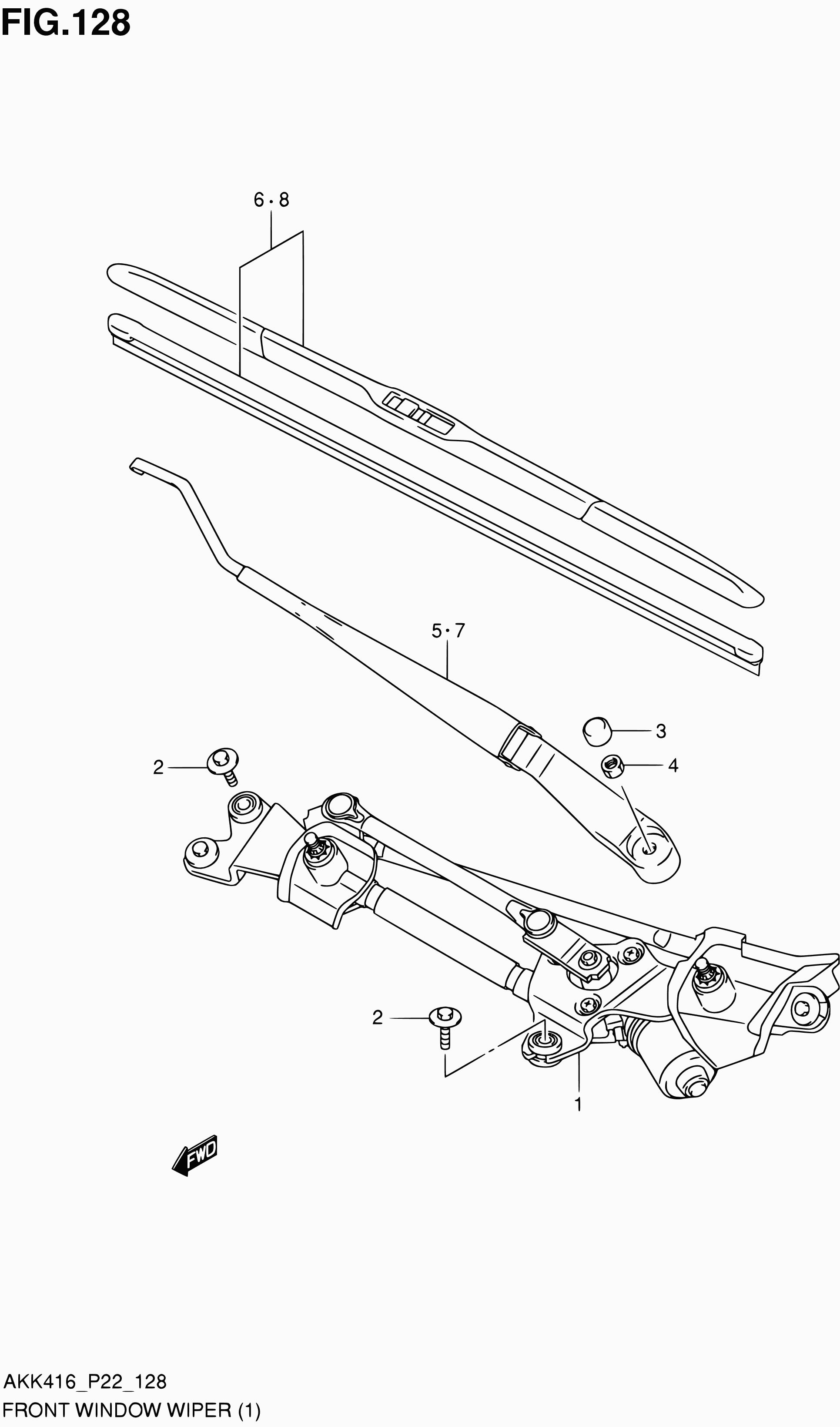 Suzuki 38340-61M00 - 128 - front window wiper (lhd): 1 pcs. onlydrive.pro