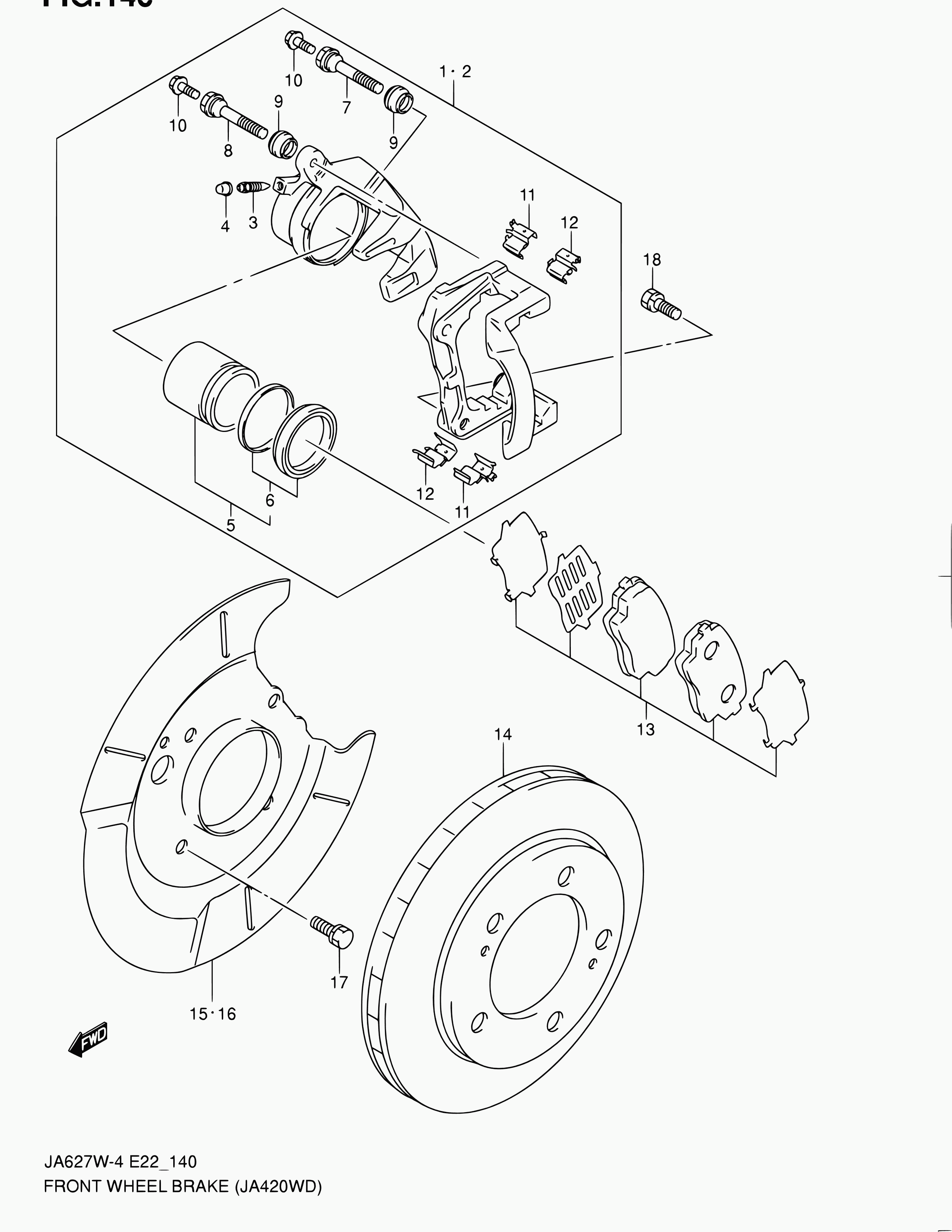 Suzuki 55200-50J02 - Brake Pad Set, disc brake onlydrive.pro