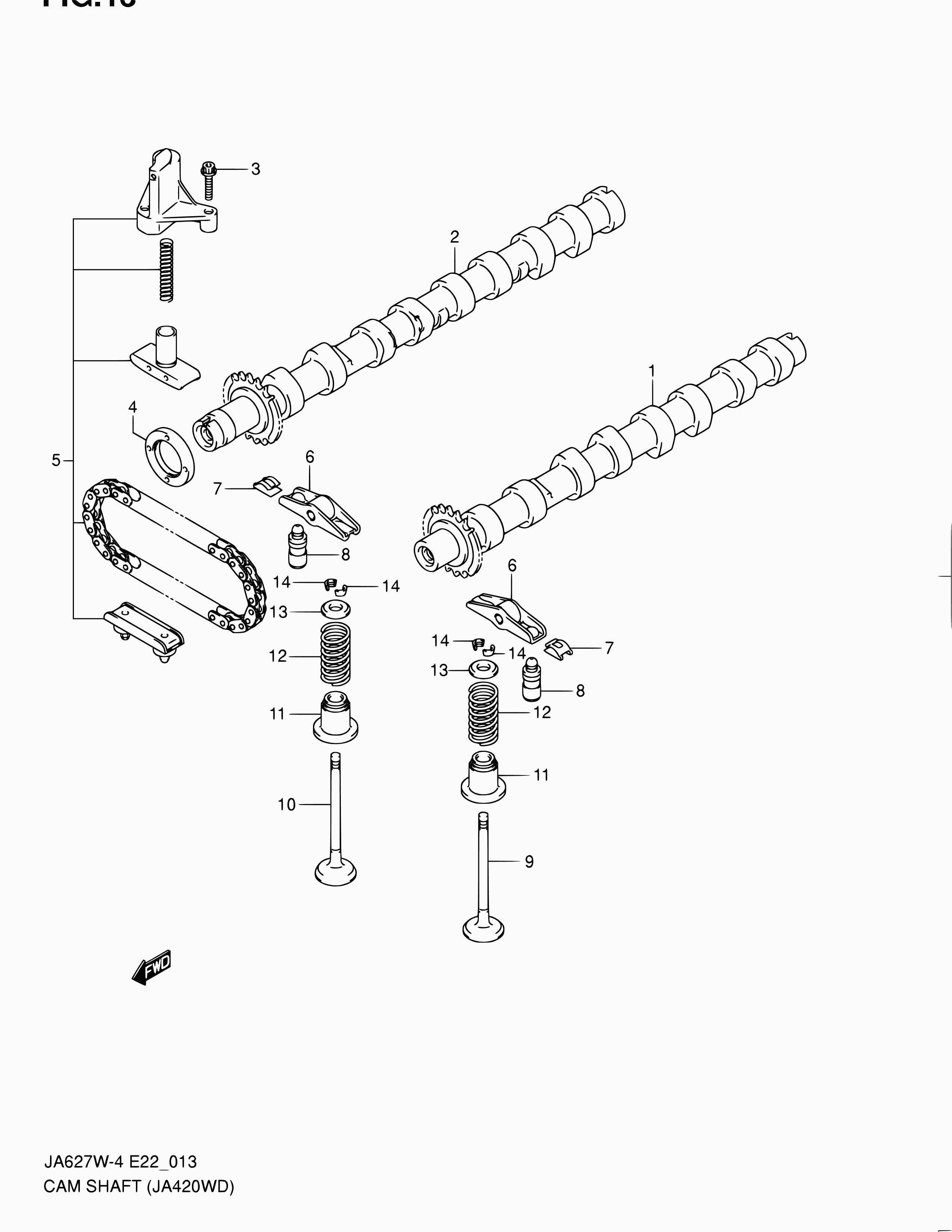 CITROËN 12746-67G00 - 13 - cam shaft (ja420wd): 1 pcs. onlydrive.pro