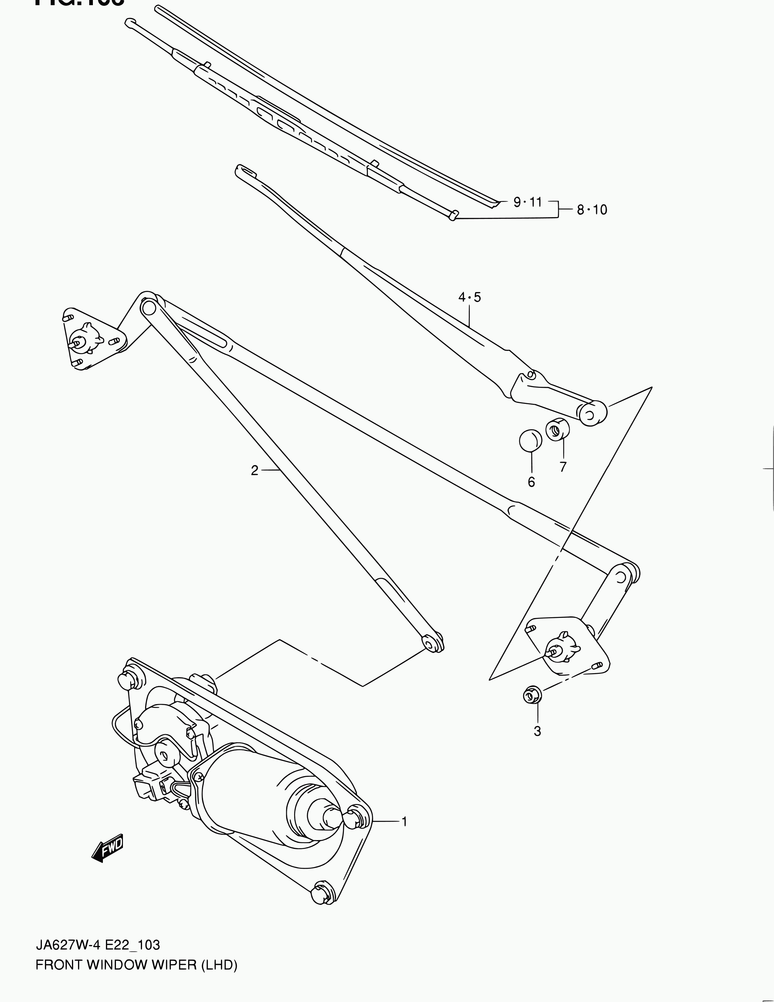 Suzuki 38340-65D11 - 103 - front window wiper (lhd): 1 pcs. onlydrive.pro