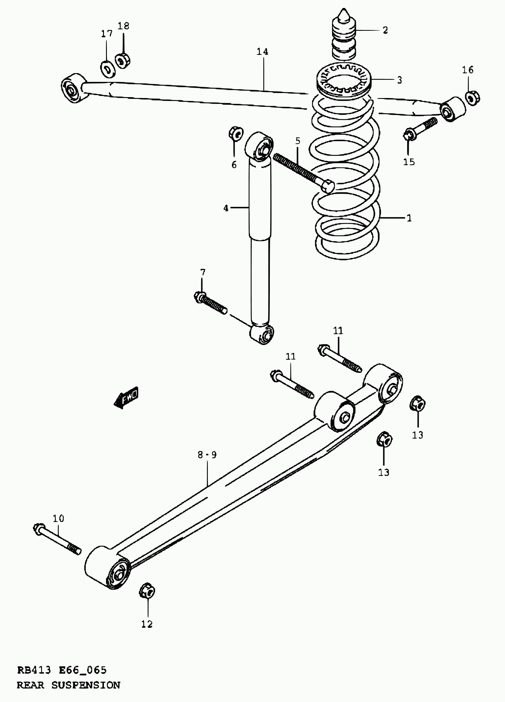 Suzuki 41800-83E11 - Shock Absorber onlydrive.pro