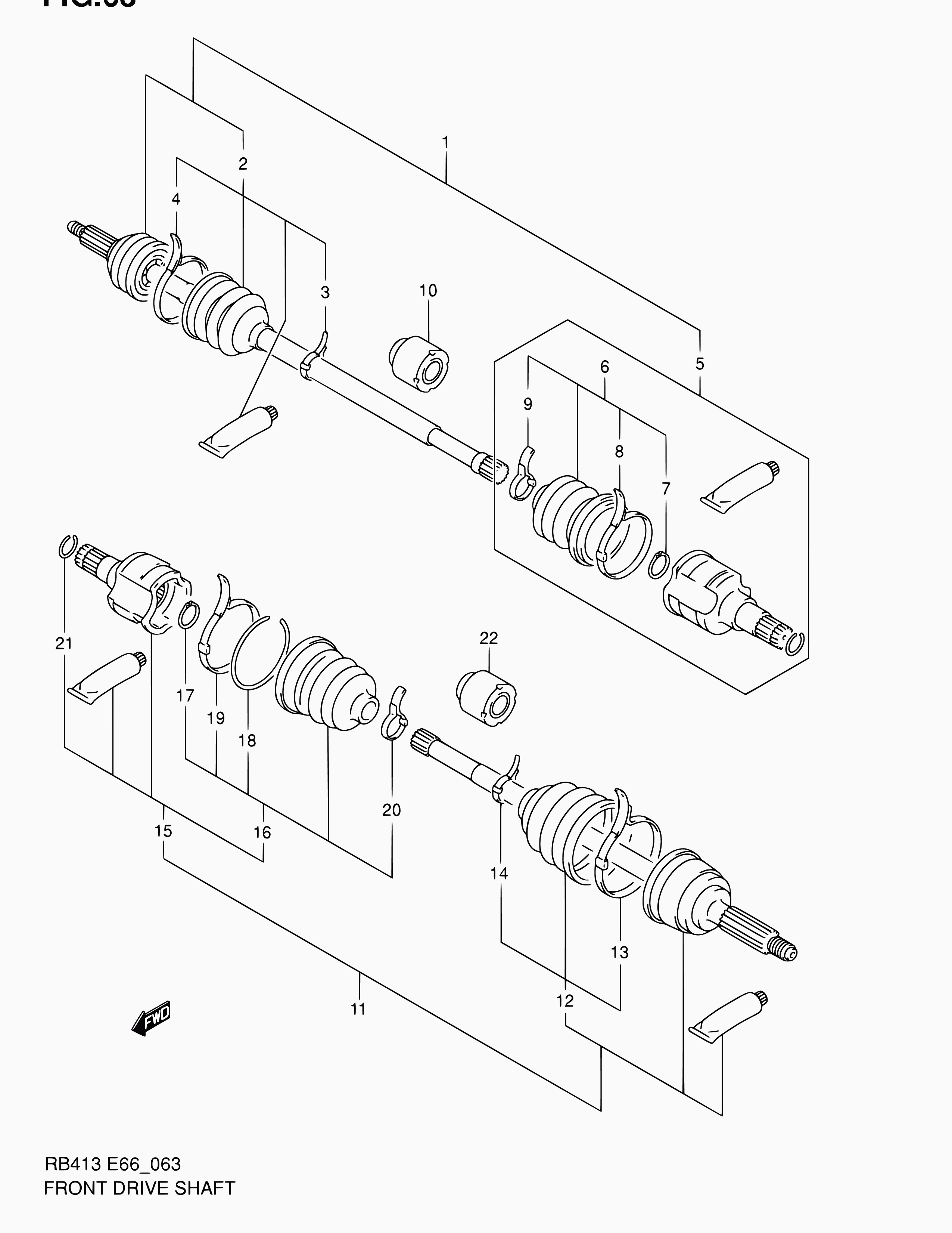 Suzuki 44118-83E00 - Gofruotoji membrana, kardaninis velenas onlydrive.pro