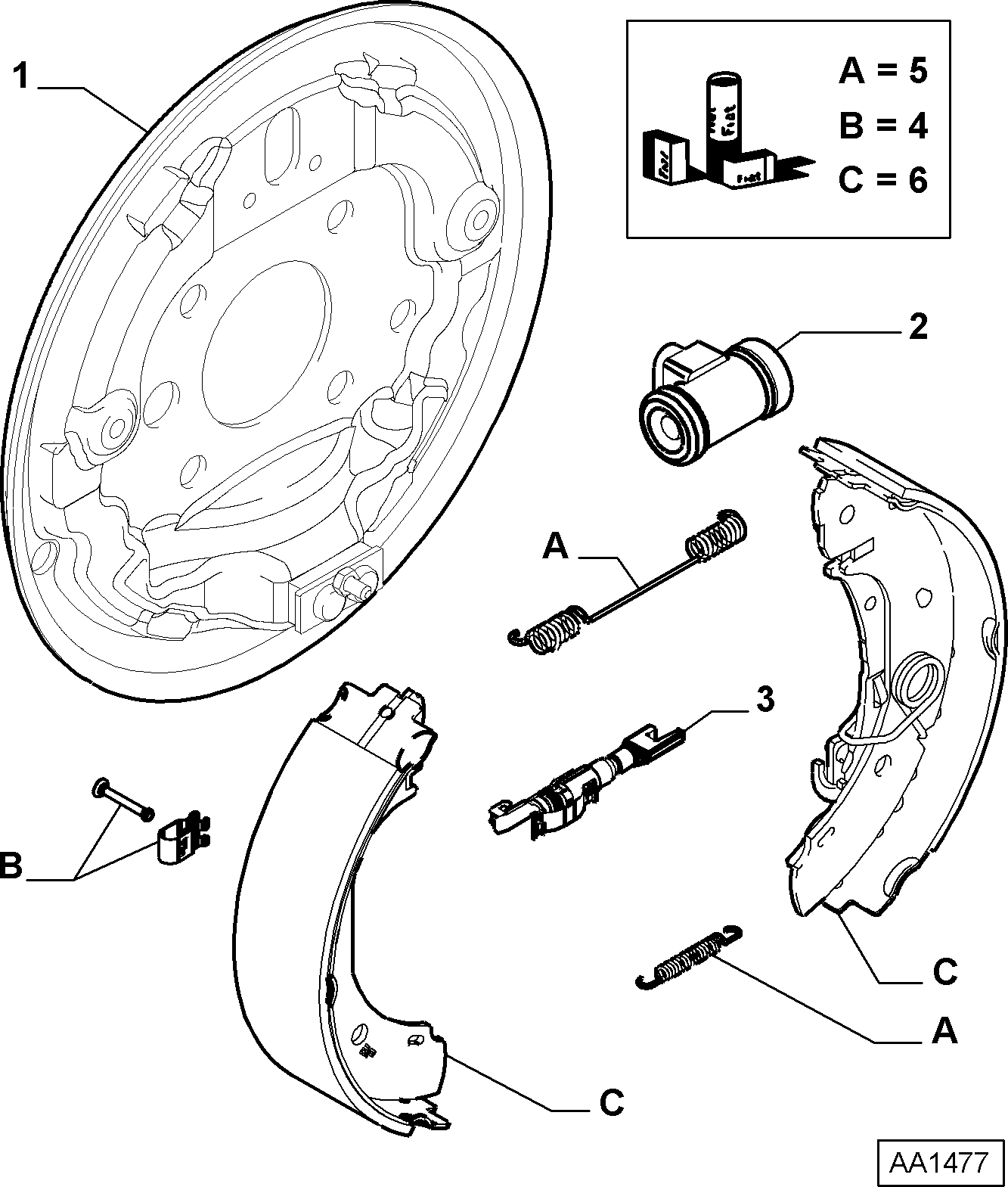 FIAT 77363945 - Accessory Kit, brake shoes onlydrive.pro