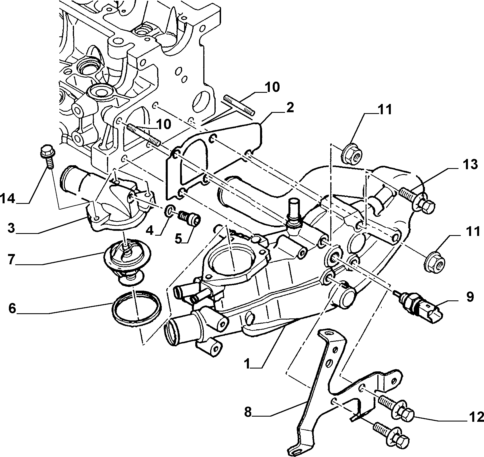 FIAT 9636777280 - Water pump and lines (var.: 2/rev.: 0): 01 pcs. onlydrive.pro