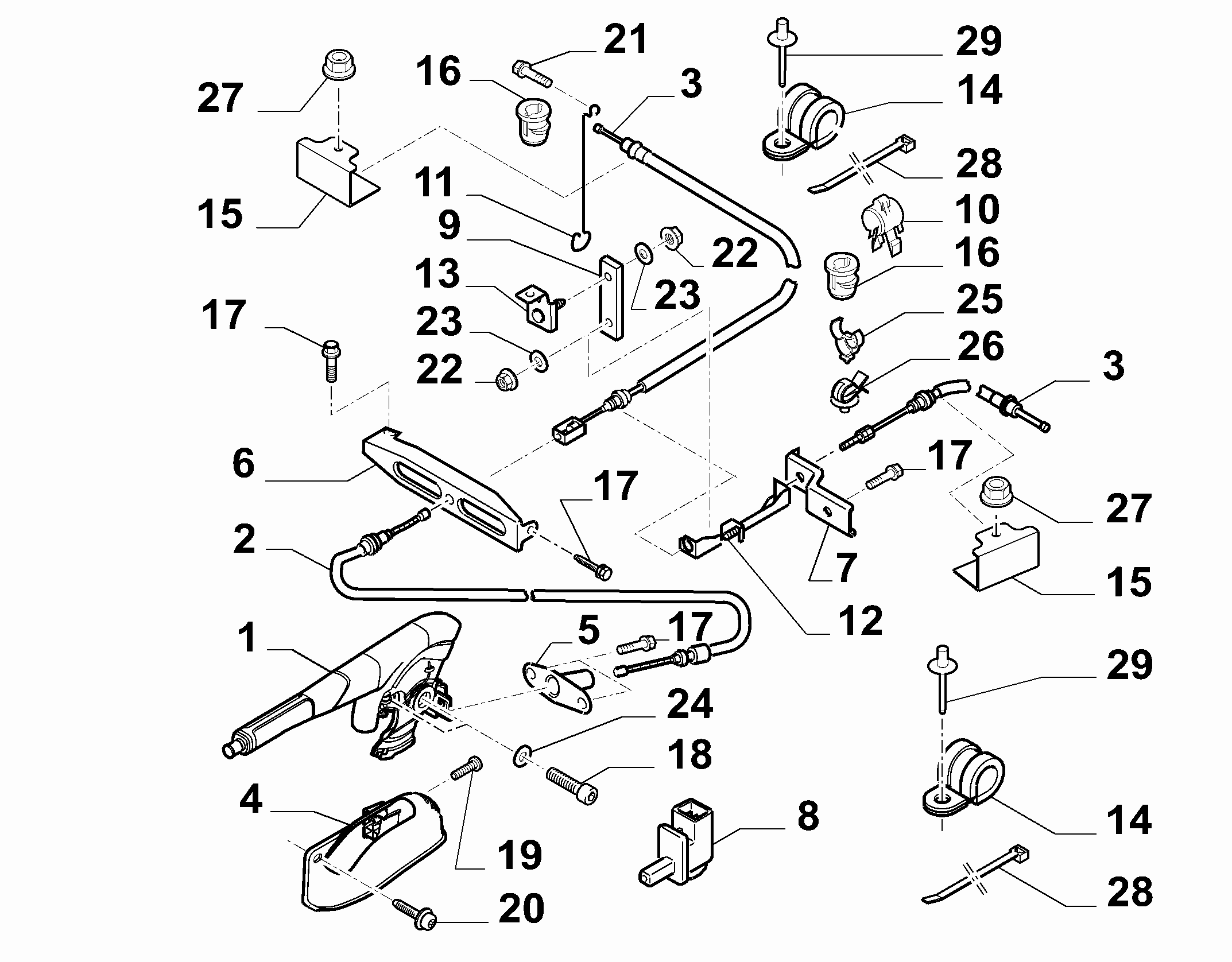 FIAT 1484375080 - Cable, parking brake onlydrive.pro