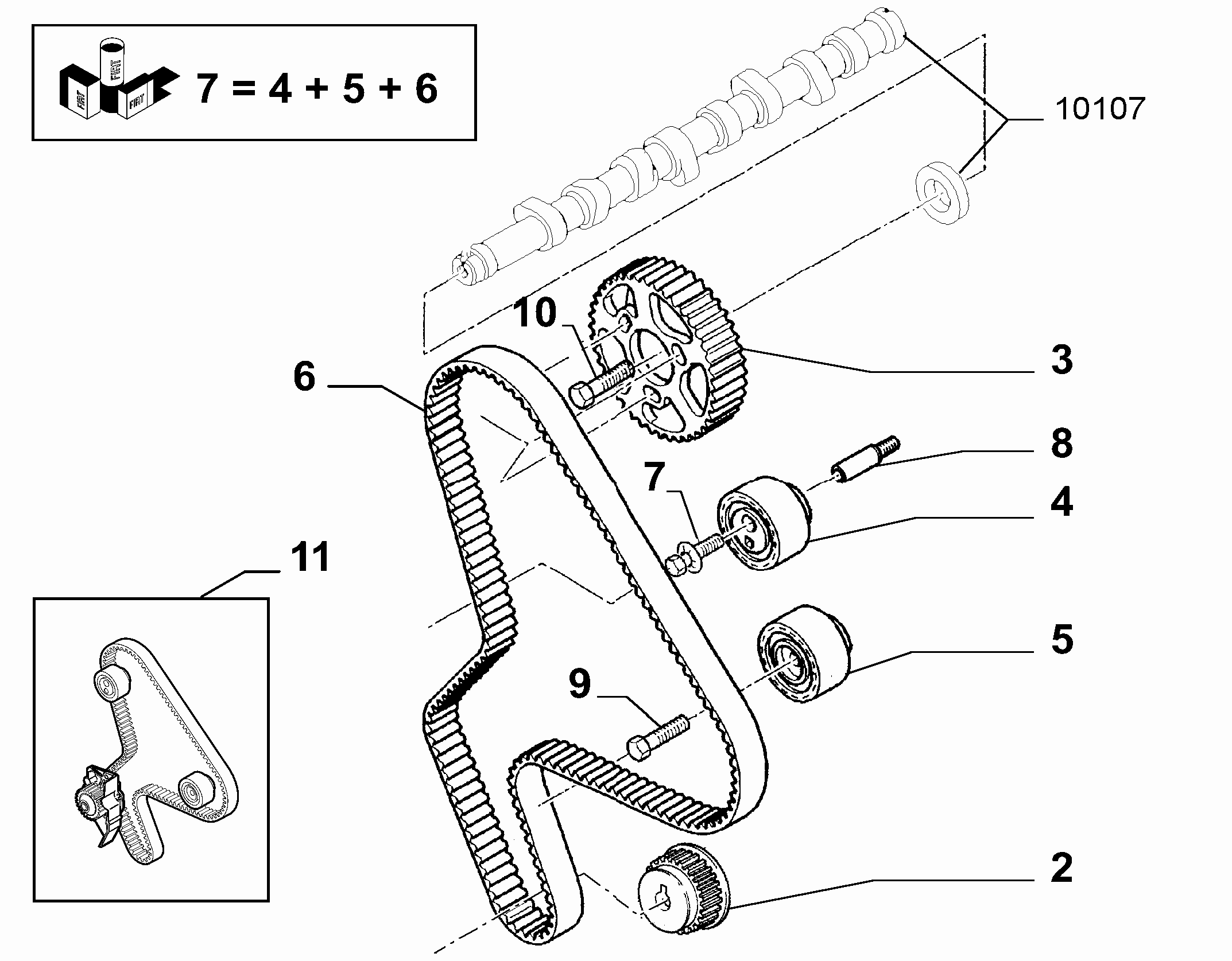 FIAT 9467626480 - Paskirstymo diržo komplektas onlydrive.pro