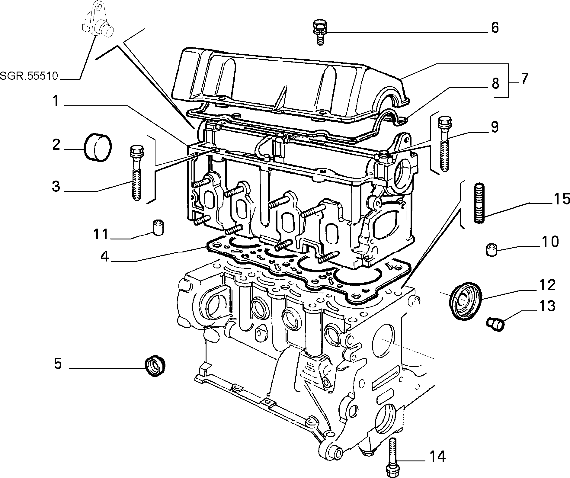 FIAT 46434102 - Block and cylinder head (var.: 1/rev.: 0): 01 pcs. onlydrive.pro