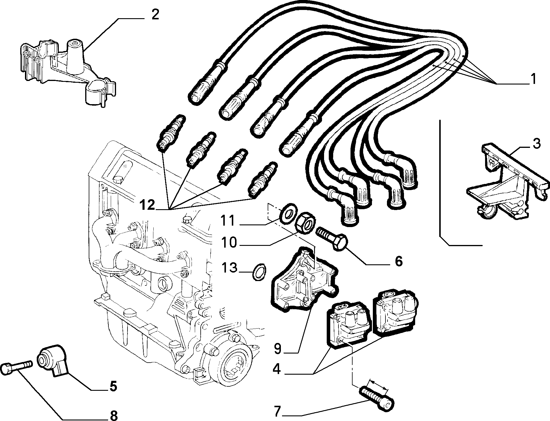 FERRARI 46 74 96 24 - Augstsprieguma vadu komplekts onlydrive.pro