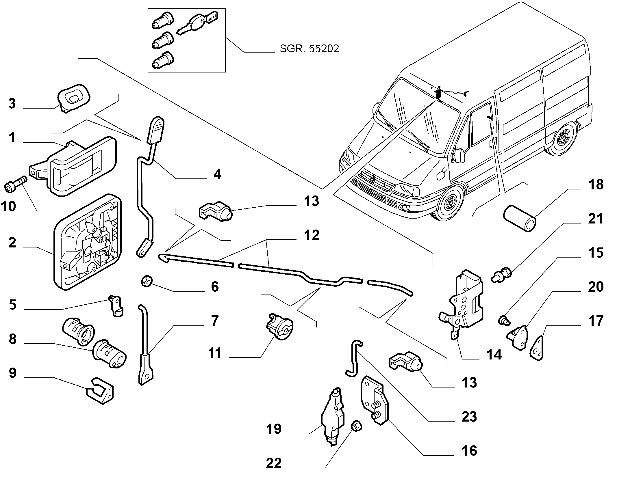 FIAT 735319055 - Lock Cylinder onlydrive.pro