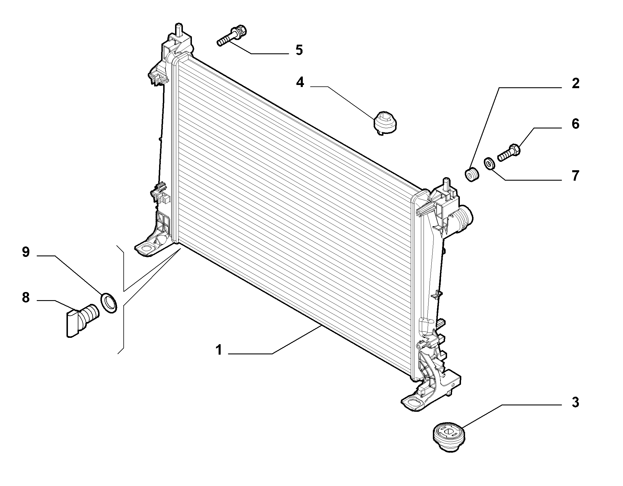 Chrysler 51897080 - Radiator and piping (var.: 1/rev.: 0): 01 pcs. onlydrive.pro