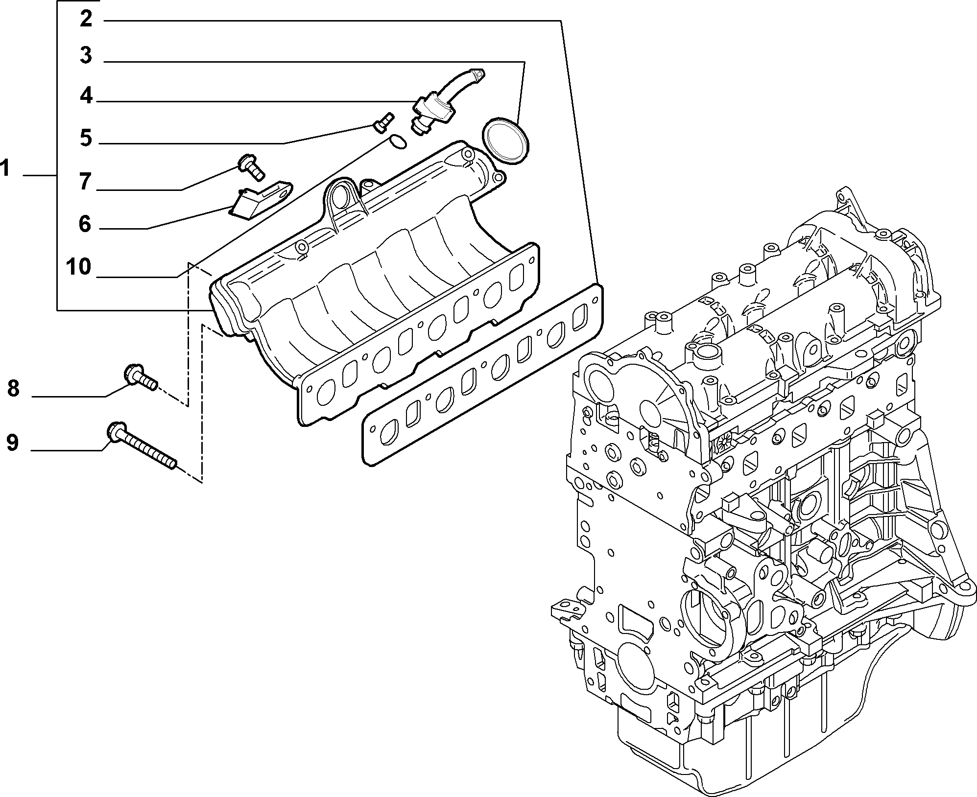 FIAT 55207034 - Fitting, intake manifold onlydrive.pro