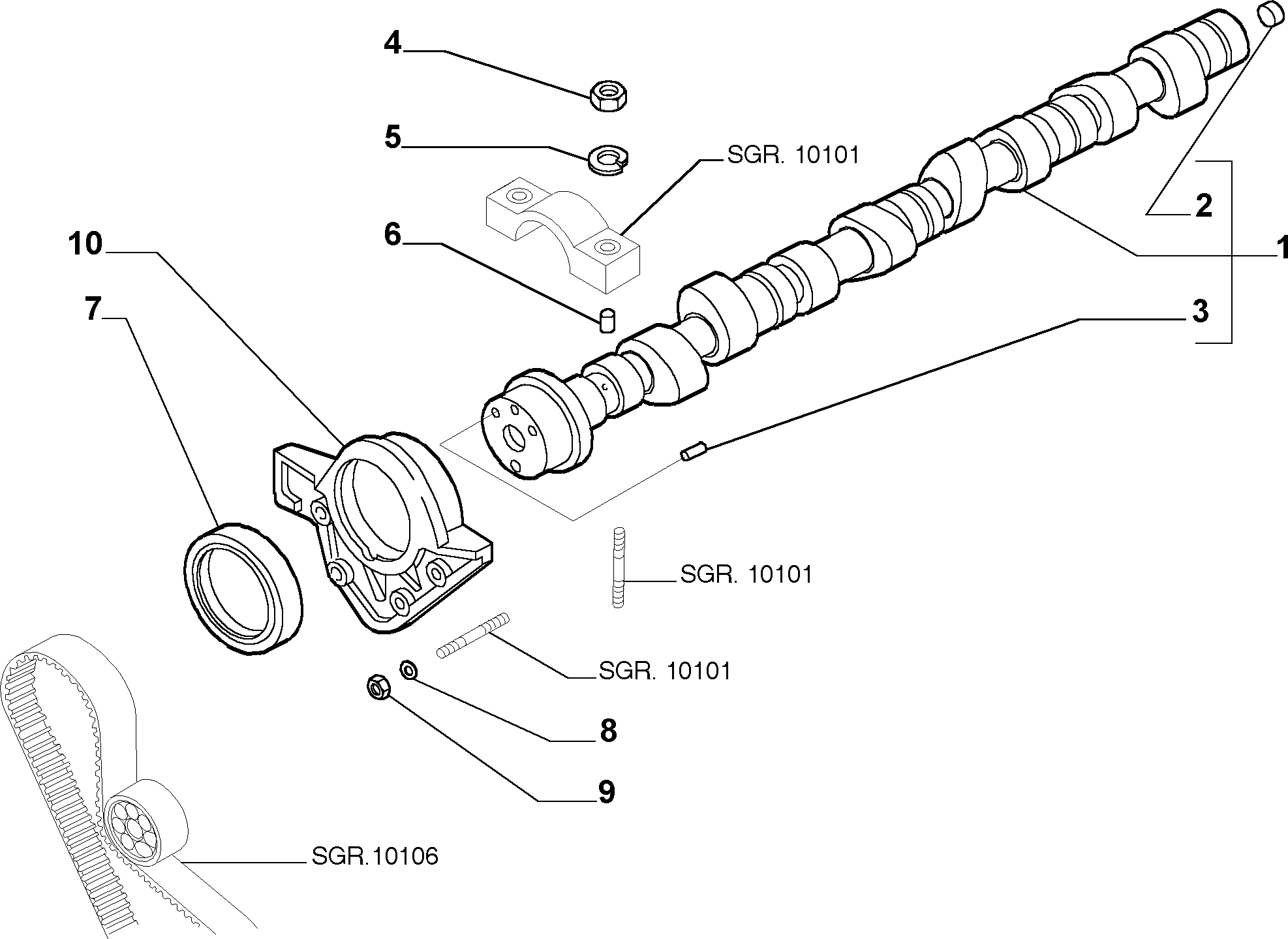 FIAT 98454041 - Vārpstas blīvgredzens, Sadales vārpsta onlydrive.pro