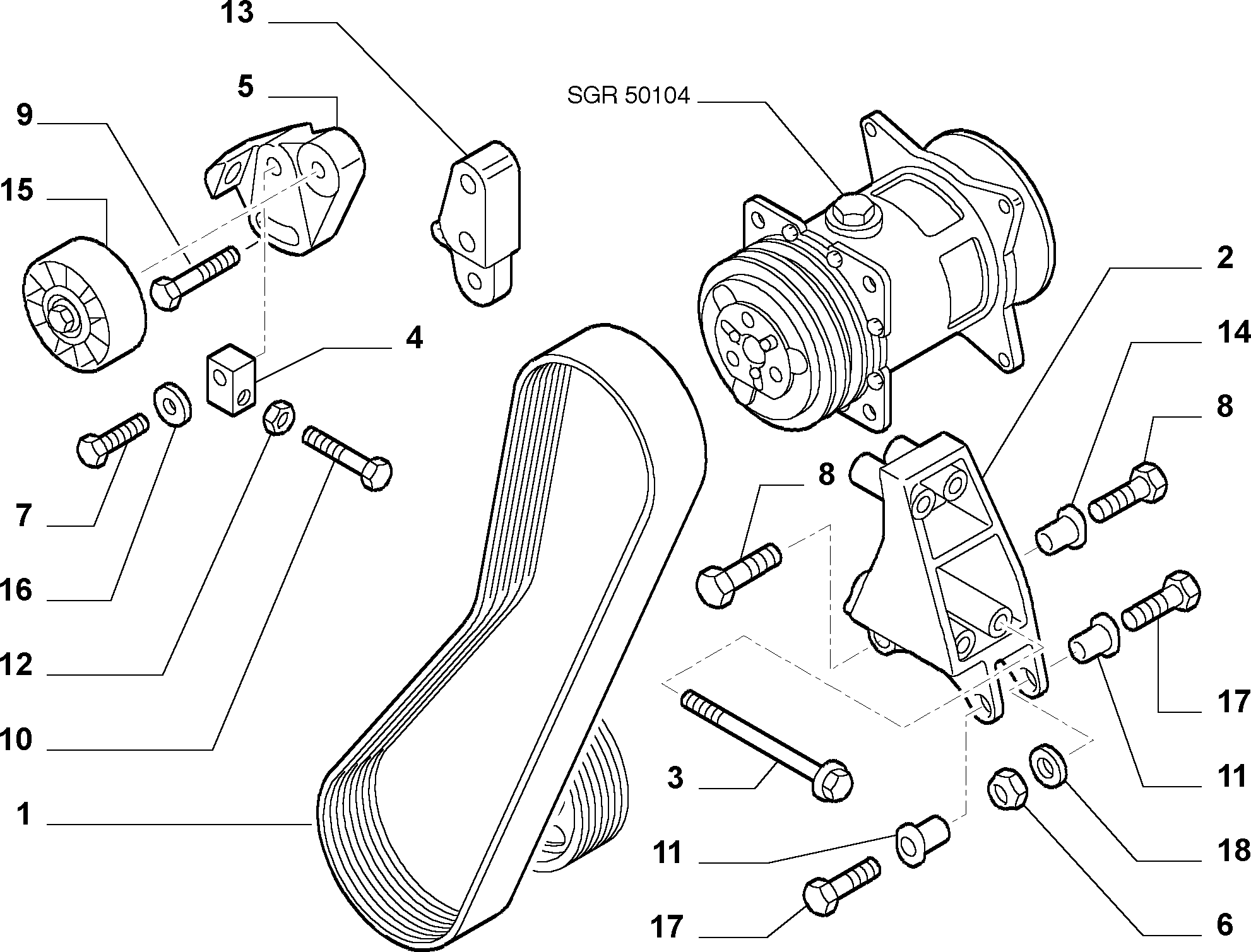 FIAT 504101355 - Parazīt / Vadrullītis, Ķīļrievu siksna onlydrive.pro