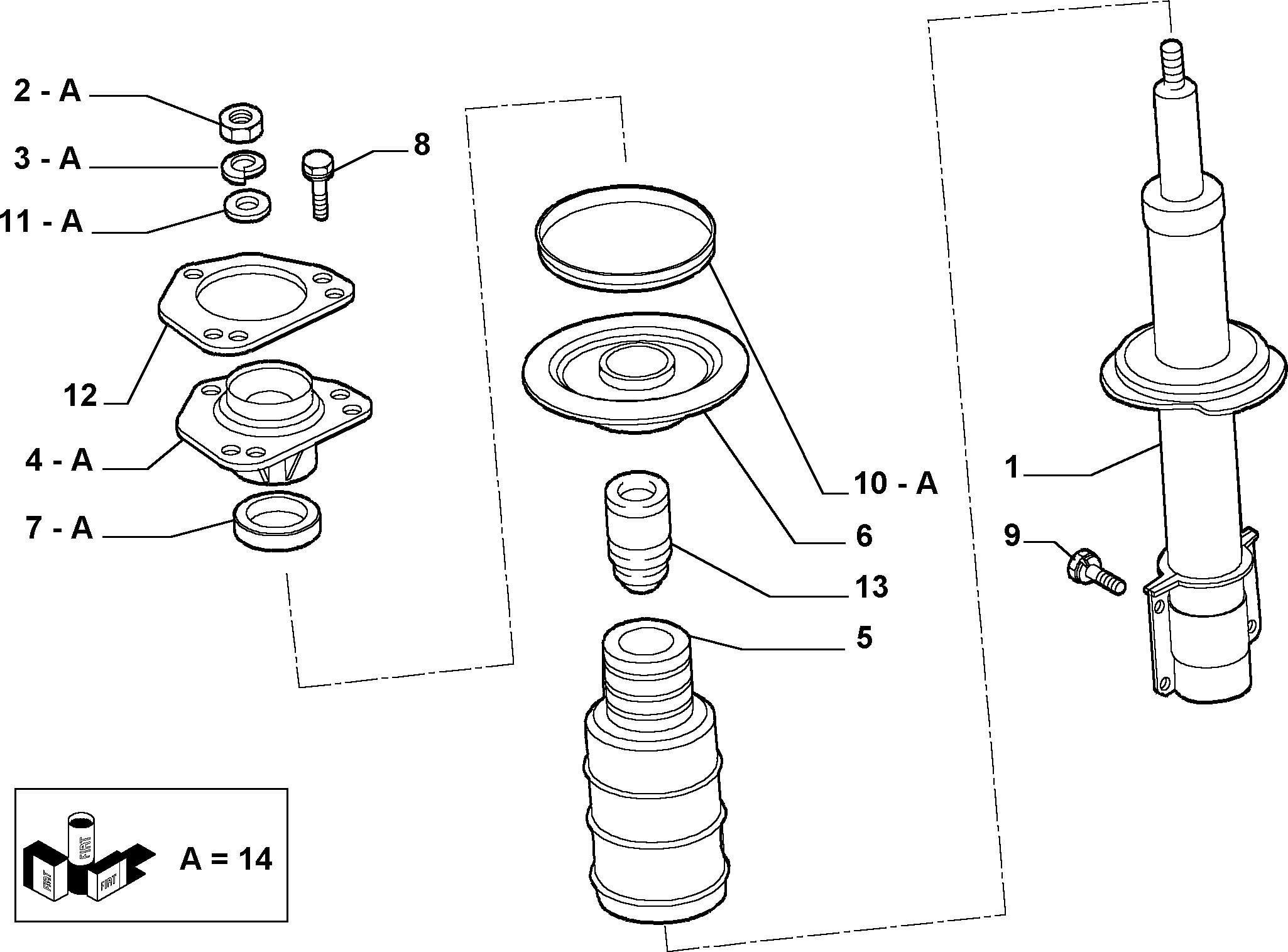 FIAT 1345896080 - Опора стойки амортизатора, подушка onlydrive.pro