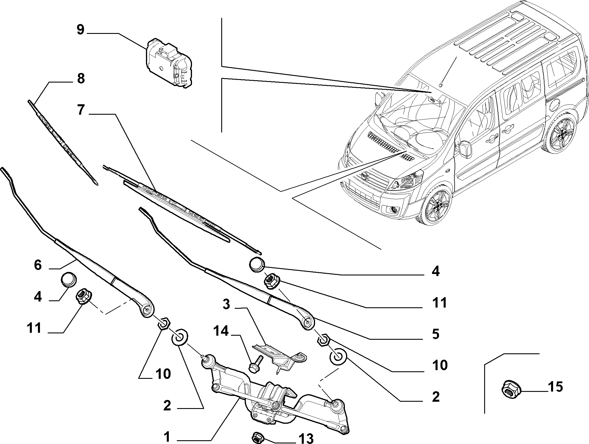 FIAT 9467186780 - Stikla tīrītāja slotiņa onlydrive.pro