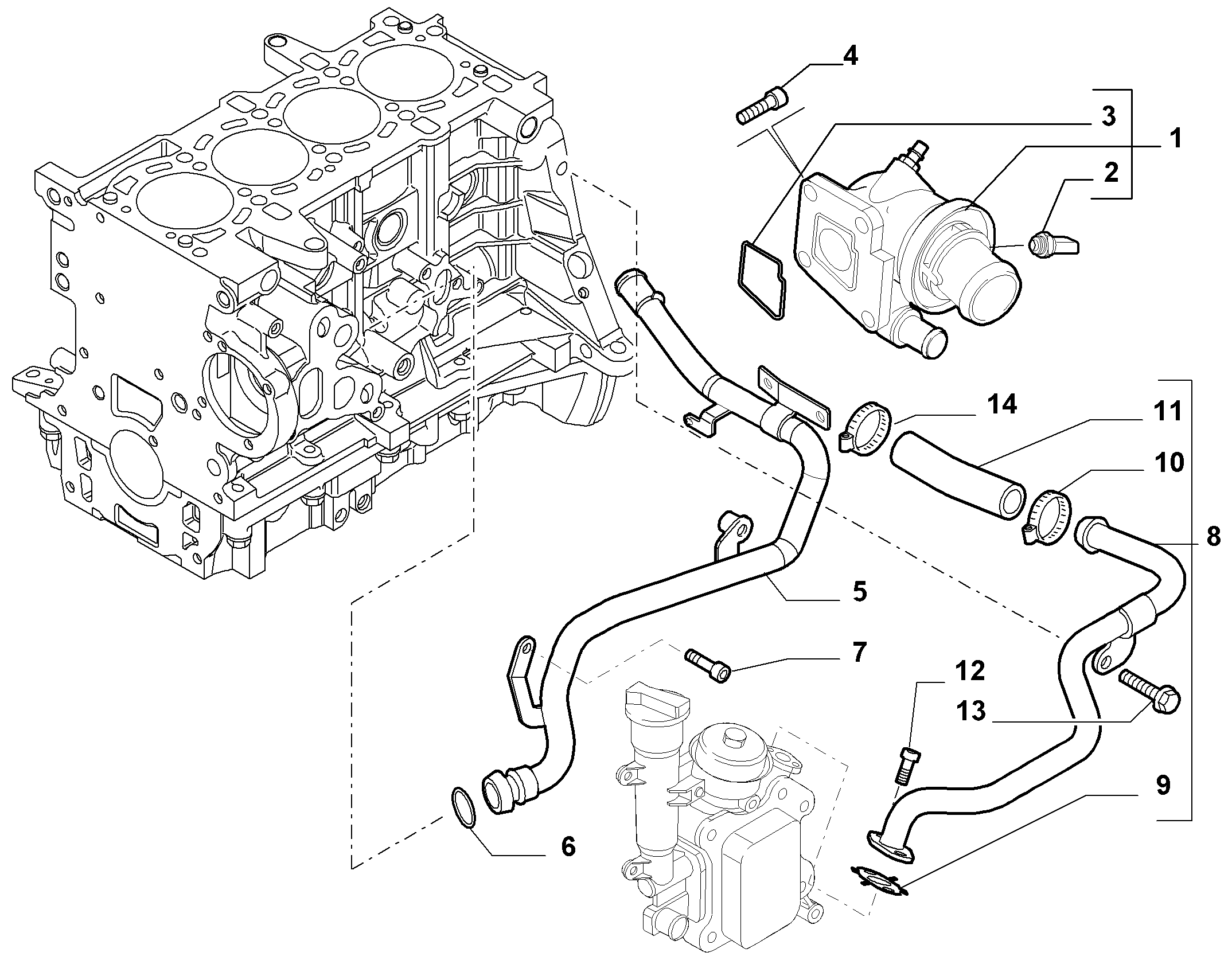 Opel 55 202 373 - Coolant thermostat / housing onlydrive.pro