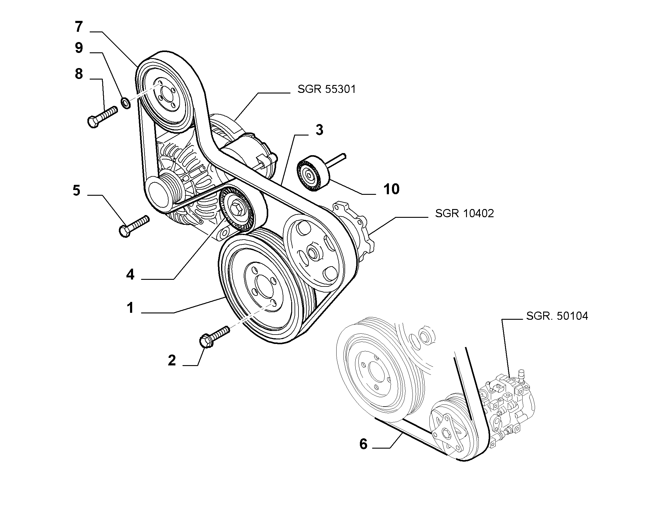 FIAT 55218886 - V formos rumbuoti diržai onlydrive.pro