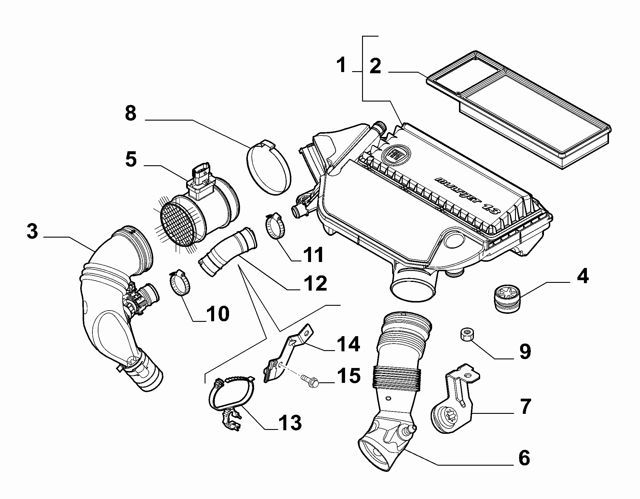 FIAT 51831050 - Air filter and piping (var.: 2/rev.: 0): 1 pcs. onlydrive.pro