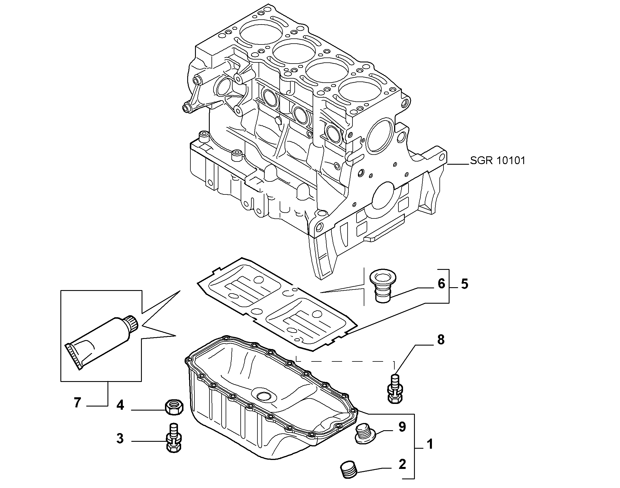 PEUGEOT 46823509 - Block sump and covers (var.: 1/rev.: 0): 01 pcs. onlydrive.pro