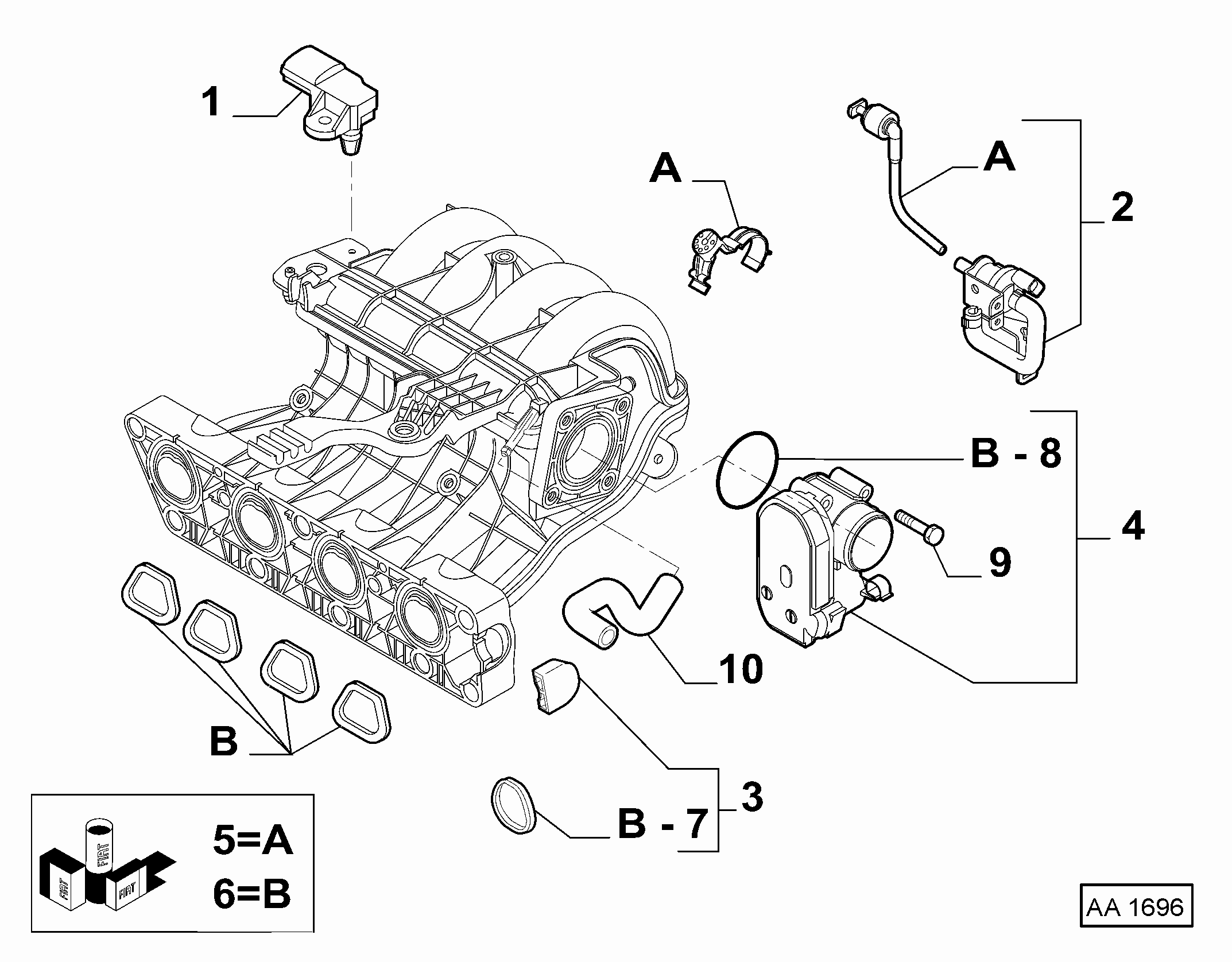 FIAT 71739944 - Gasket Set, intake manifold onlydrive.pro