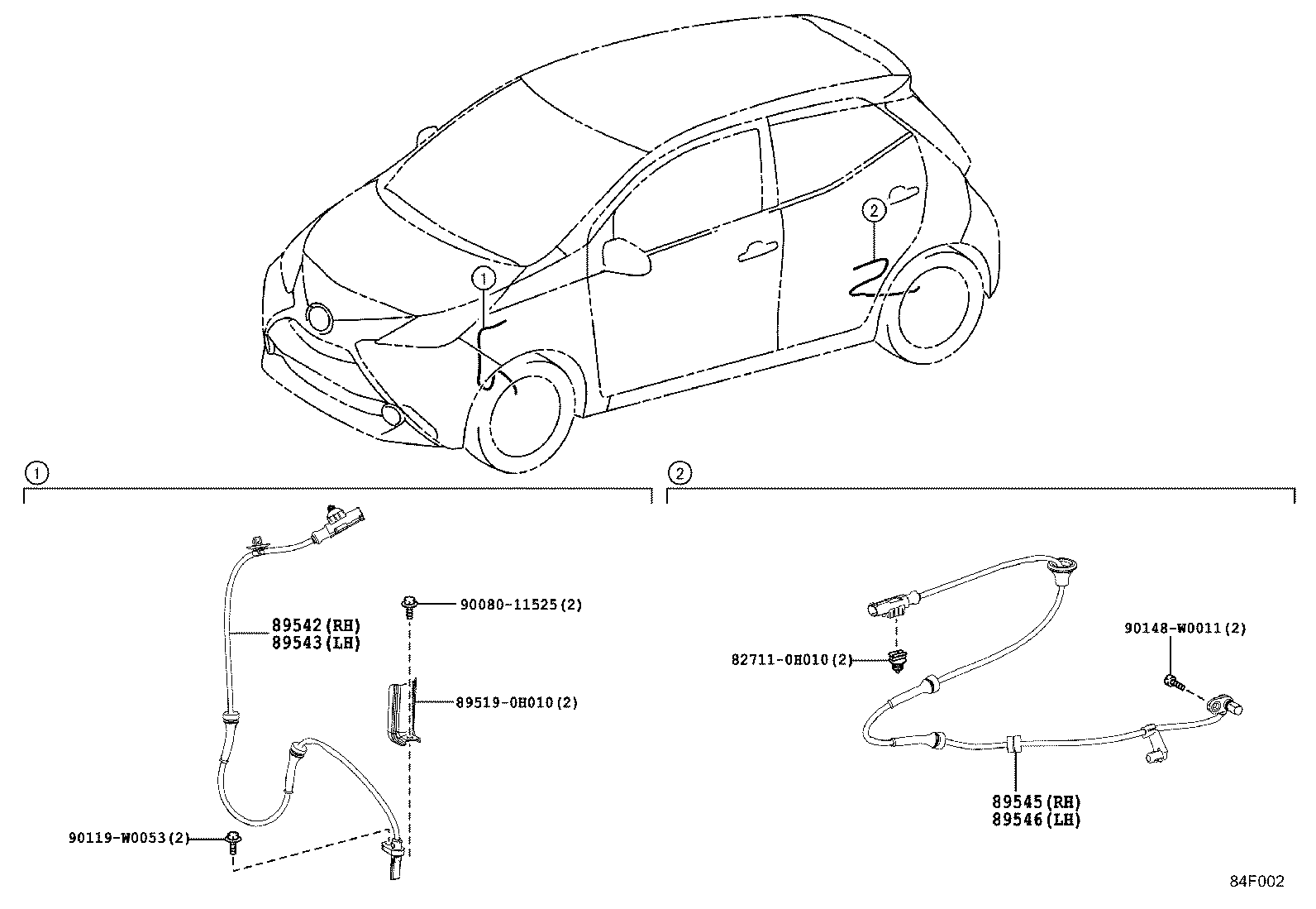 TOYOTA 89542-0H030 - Sensor, wheel speed onlydrive.pro