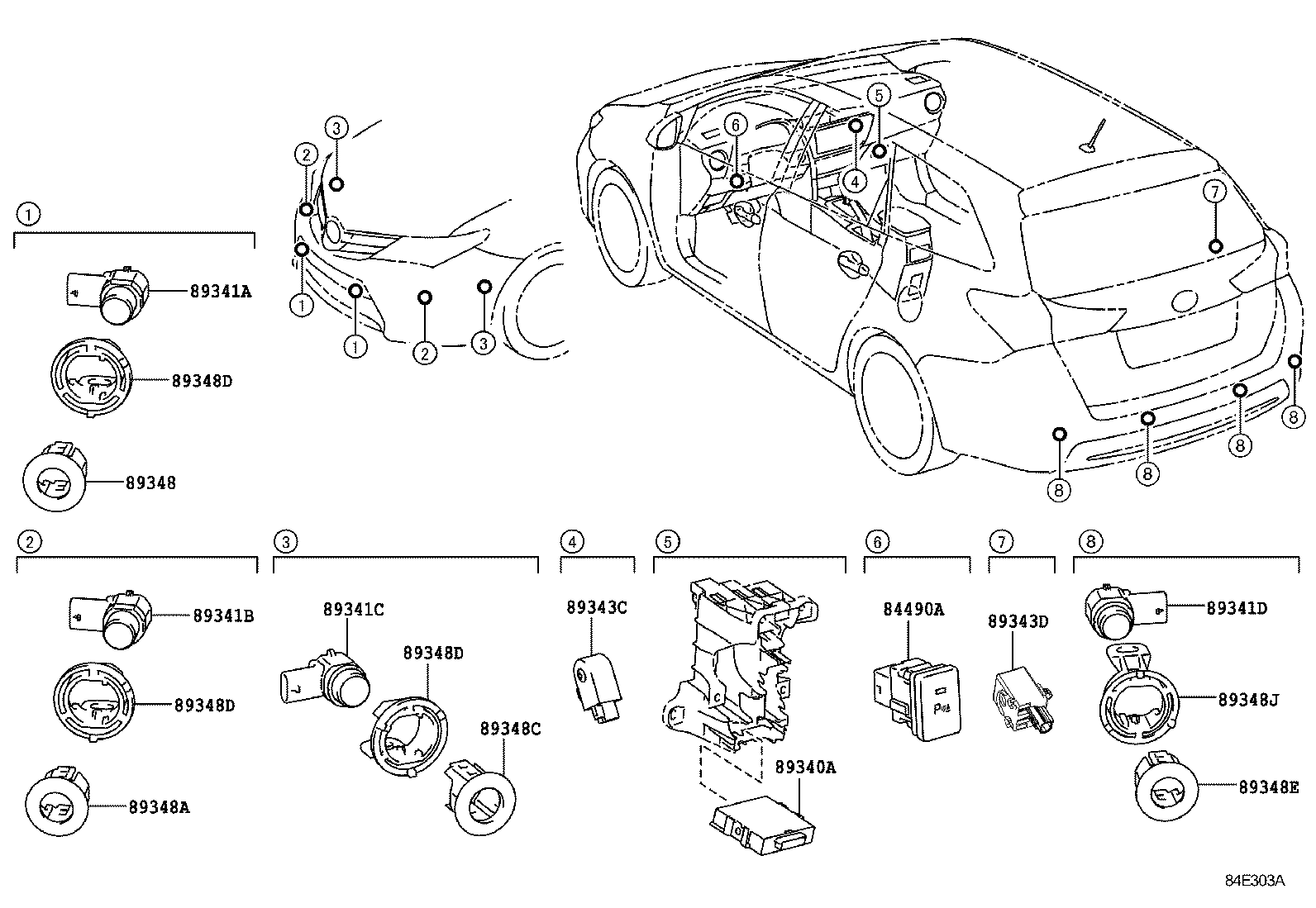 TOYOTA 8934105010B0 - Sensor, parking assist onlydrive.pro