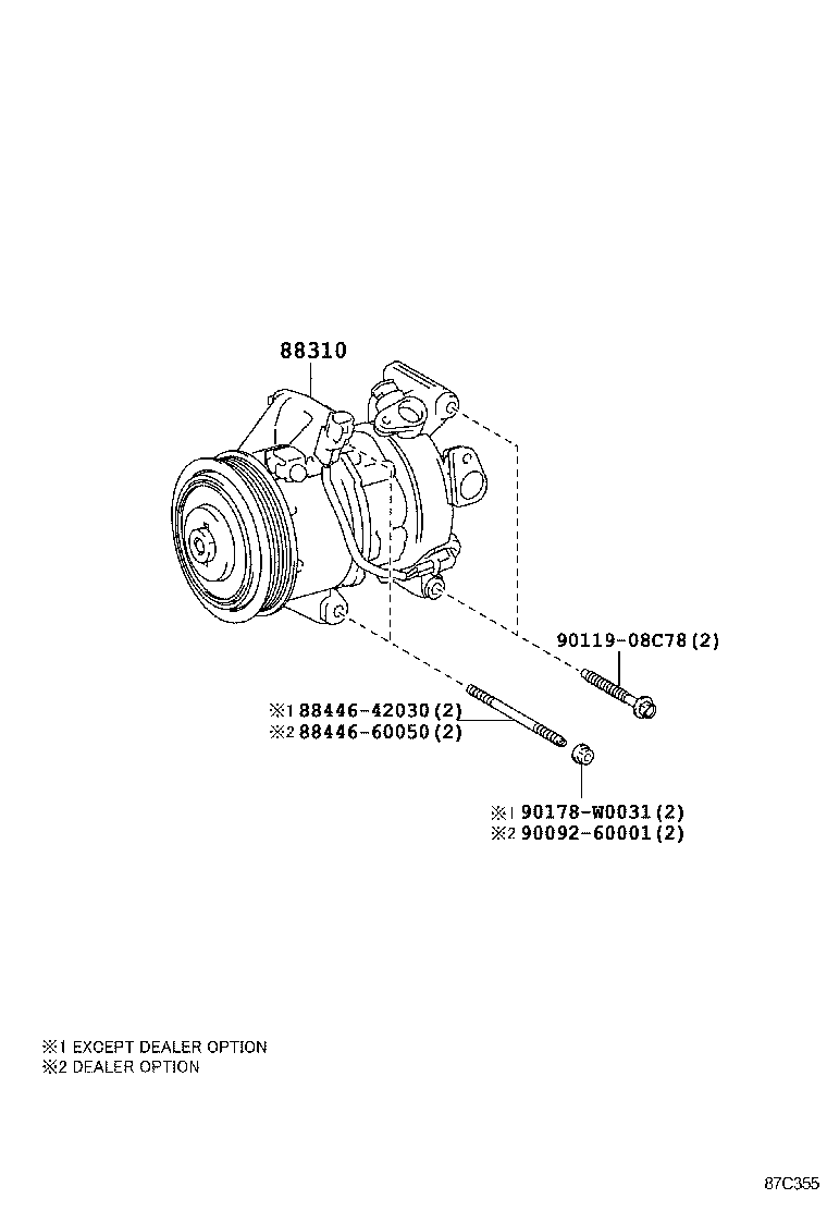 TOYOTA 88310-0D380 - Compressor, air conditioning onlydrive.pro