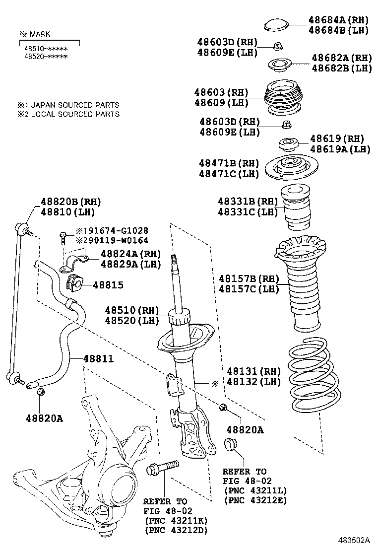 TOYOTA 4861952040 - Pakabos statramsčio atraminis guolis onlydrive.pro