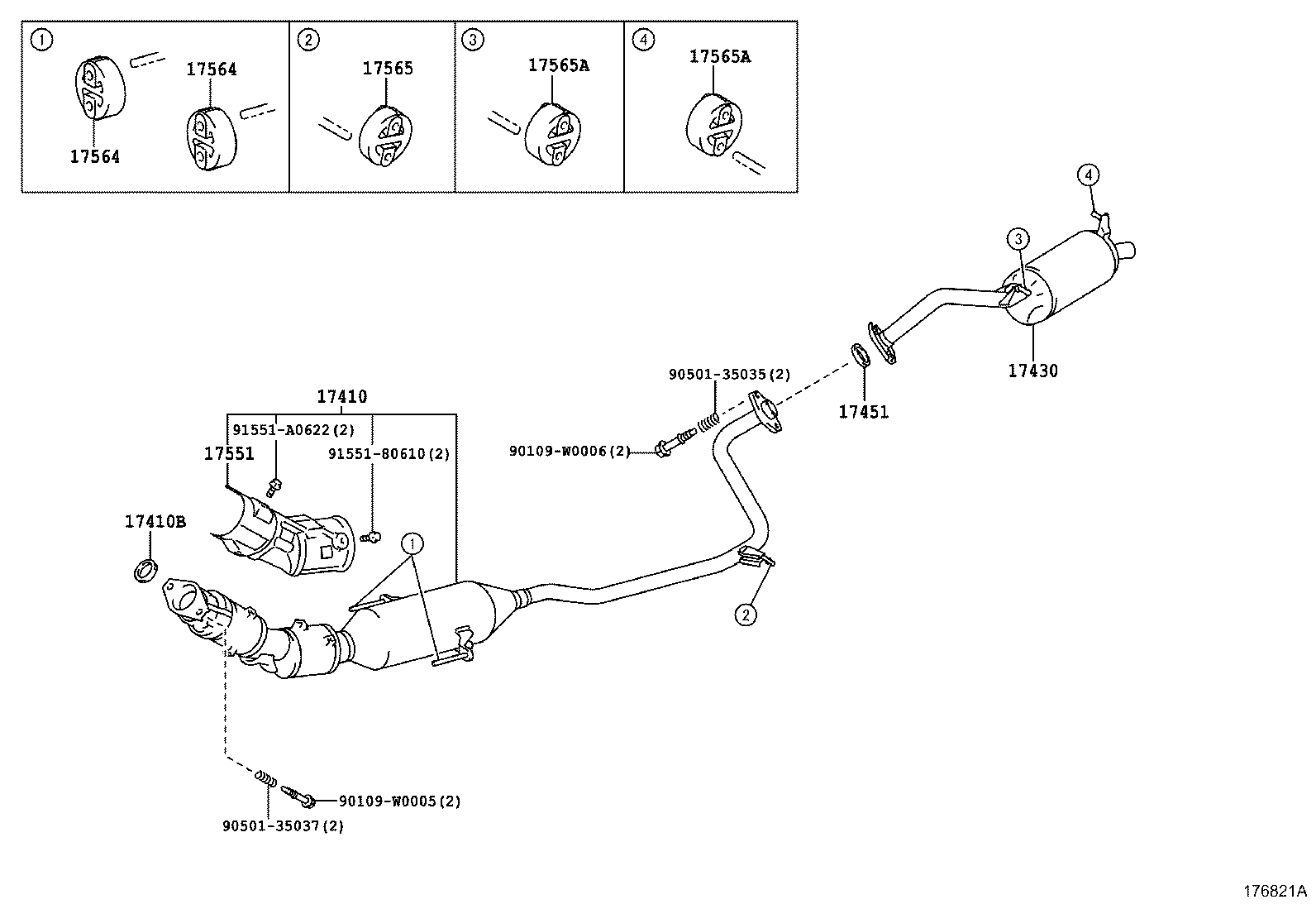 TOYOTA 90109-W0006 - Skrūve, Izplūdes sistēma onlydrive.pro