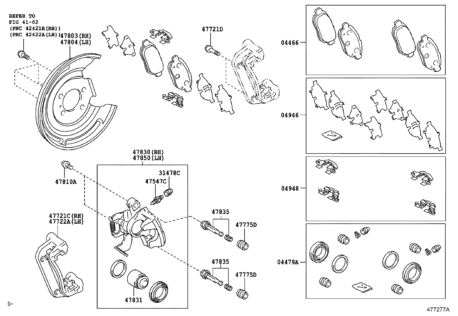 TOYOTA 0446612140 - Piduriklotsi komplekt,ketaspidur onlydrive.pro