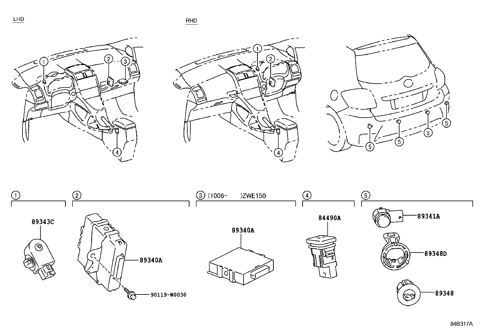 TOYOTA 8934105010A1 - Devējs, Parkošanās palīgsistēma onlydrive.pro