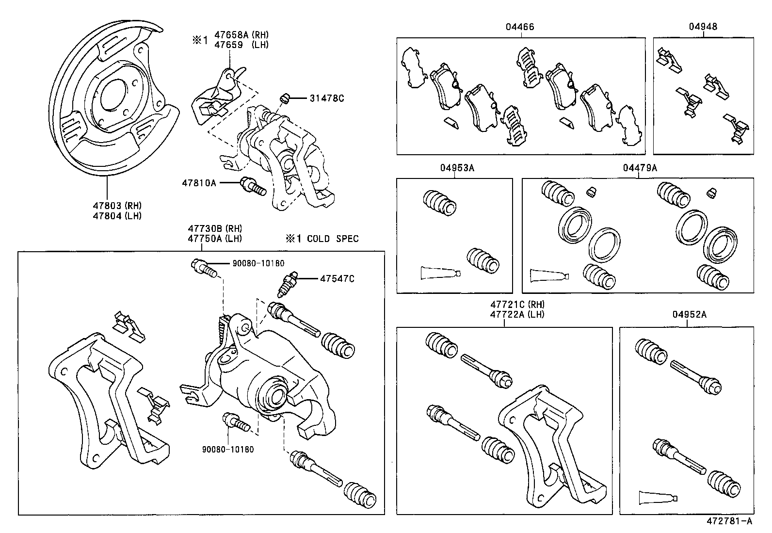 TOYOTA 4772109100 - Juhthülsikomplekt,pidurisadul onlydrive.pro