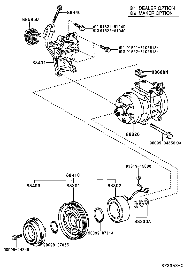 TOYOTA 88410-21020 - Kompresorius, oro kondicionierius onlydrive.pro