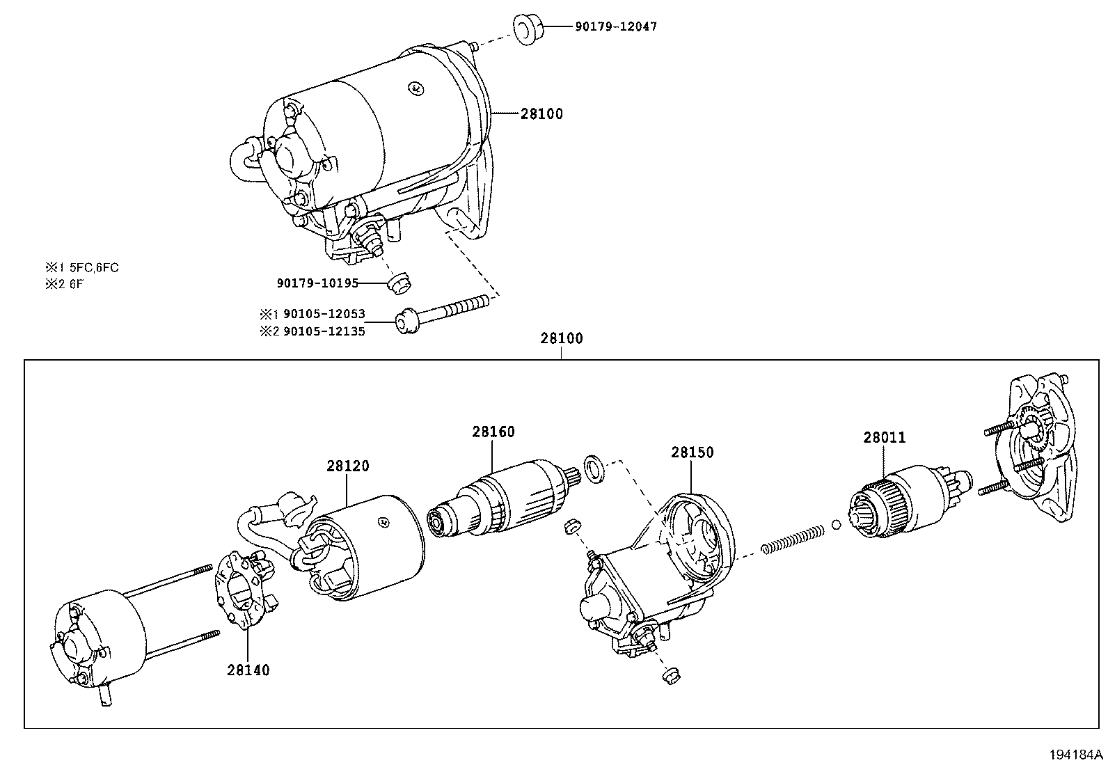 TOYOTA 28140 77090 - Carbon Brush, starter onlydrive.pro