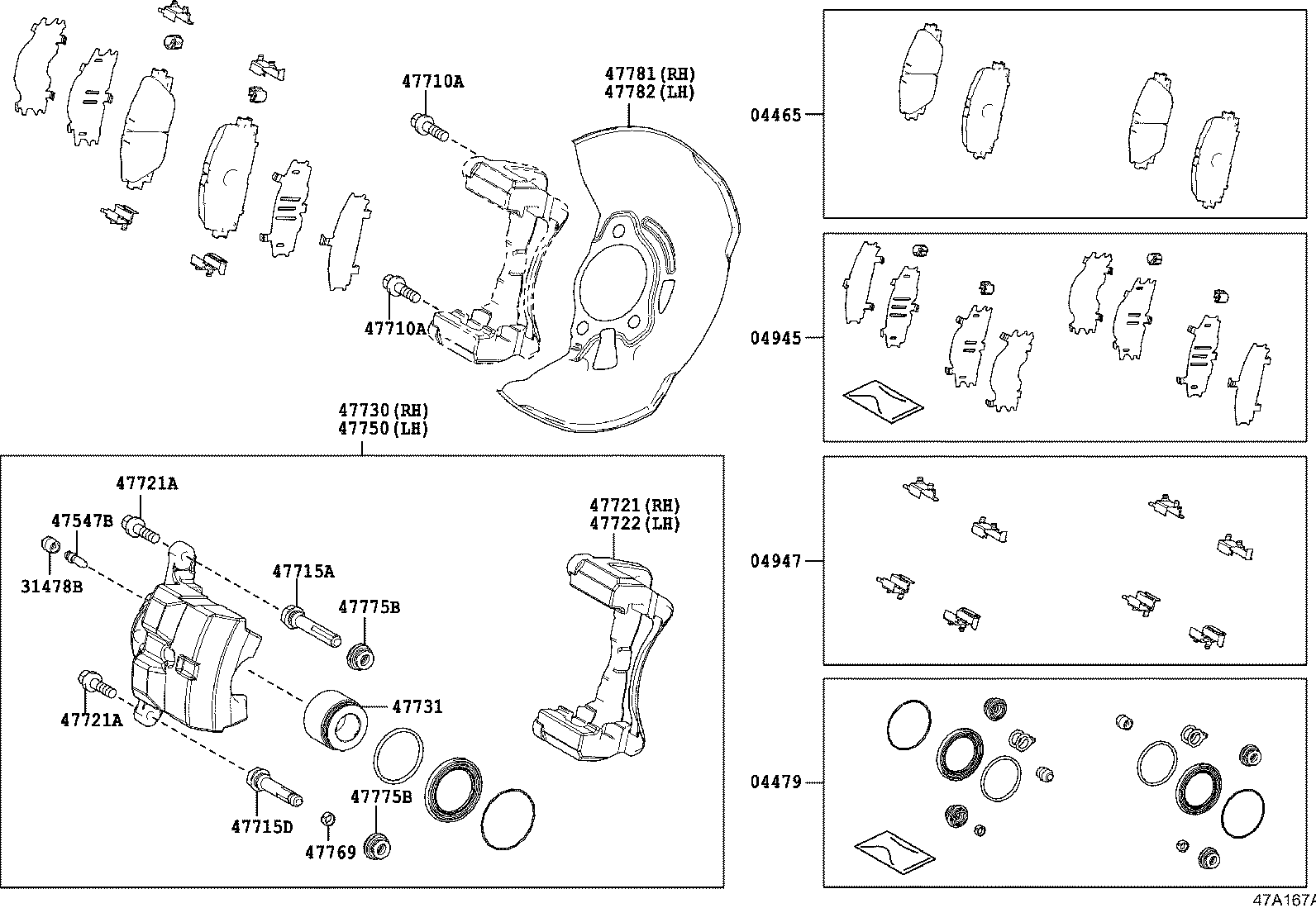 TOYOTA 0446547080 - Brake Pad Set, disc brake onlydrive.pro