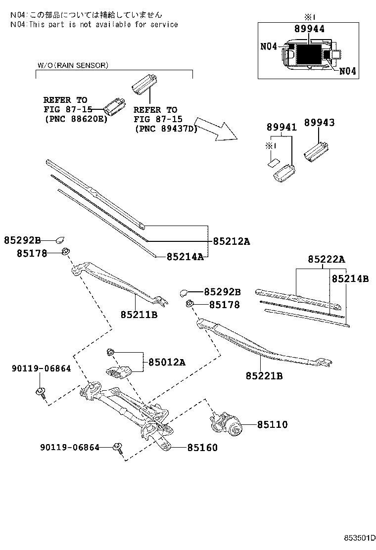 TOYOTA 85222 47110 - Stikla tīrītāja slotiņa onlydrive.pro