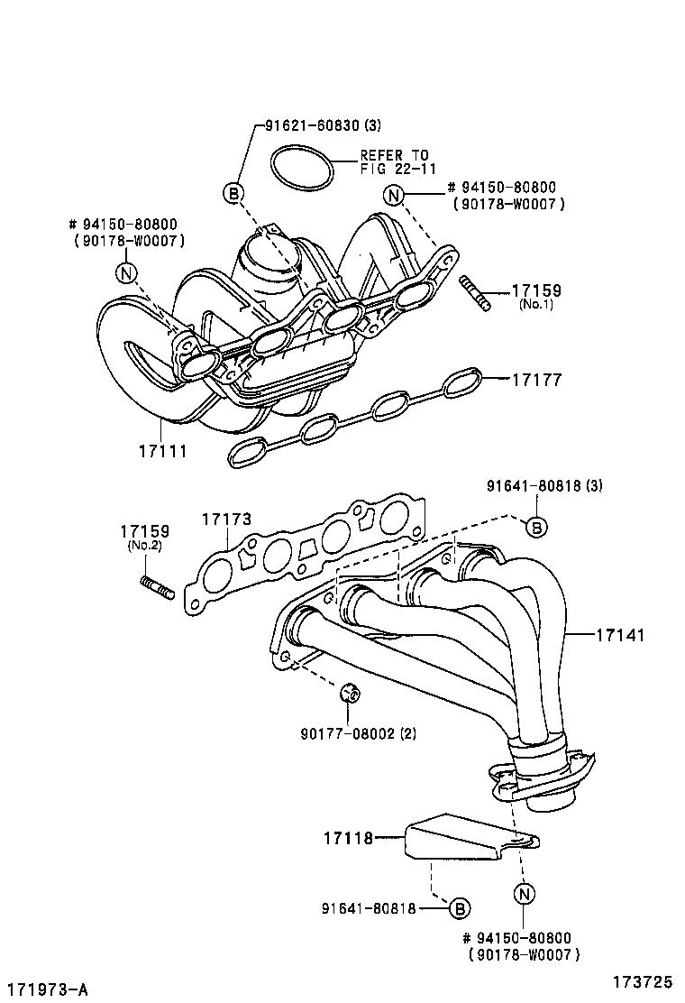 TOYOTA 17173-23010 - Gasket, exhaust manifold onlydrive.pro