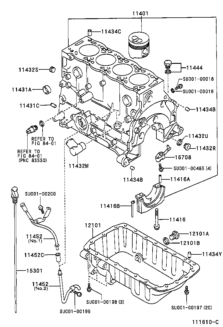 TOYOTA SU001-00188 - Tarpiklis, alyvos išleidimo angos kaištis onlydrive.pro