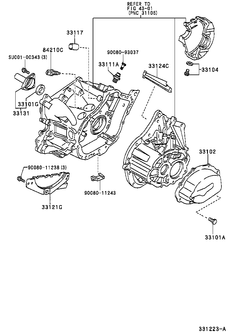 TOYOTA SU001 00467 - Clutch housing & transmission case (mtm): 01 pcs. onlydrive.pro