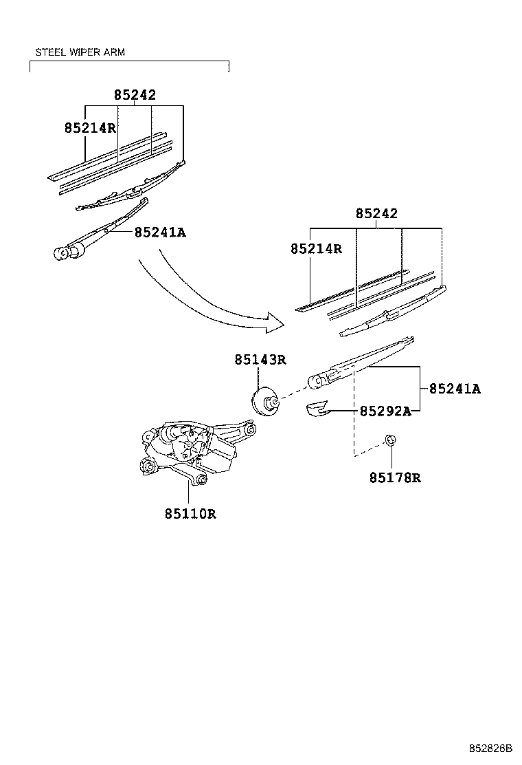 TOYOTA 8524260110 - Stikla tīrītāja slotiņa onlydrive.pro