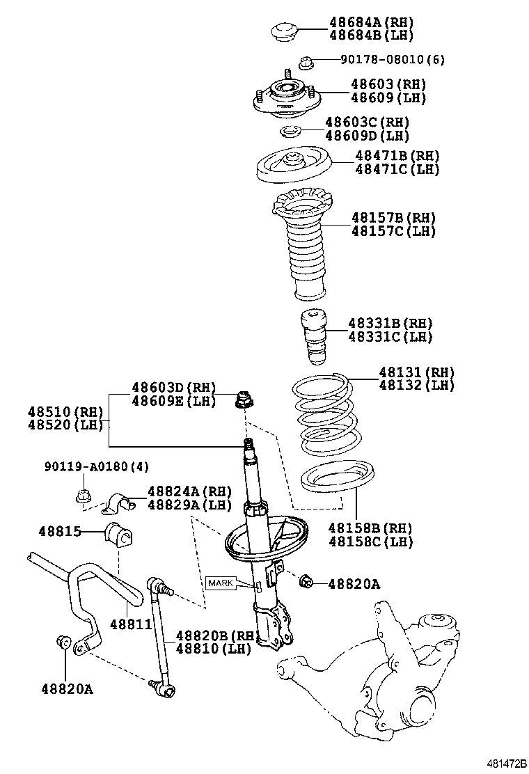 TOYOTA 48820-02030 - Tanko, kallistuksenvaimennin onlydrive.pro